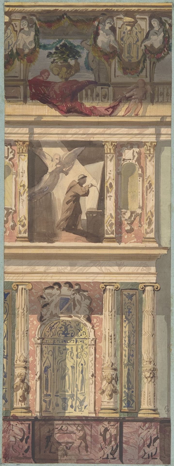 Design for a Bay of a Side Wall, Château de Béhourt by Jules-Edmond-Charles Lachaise