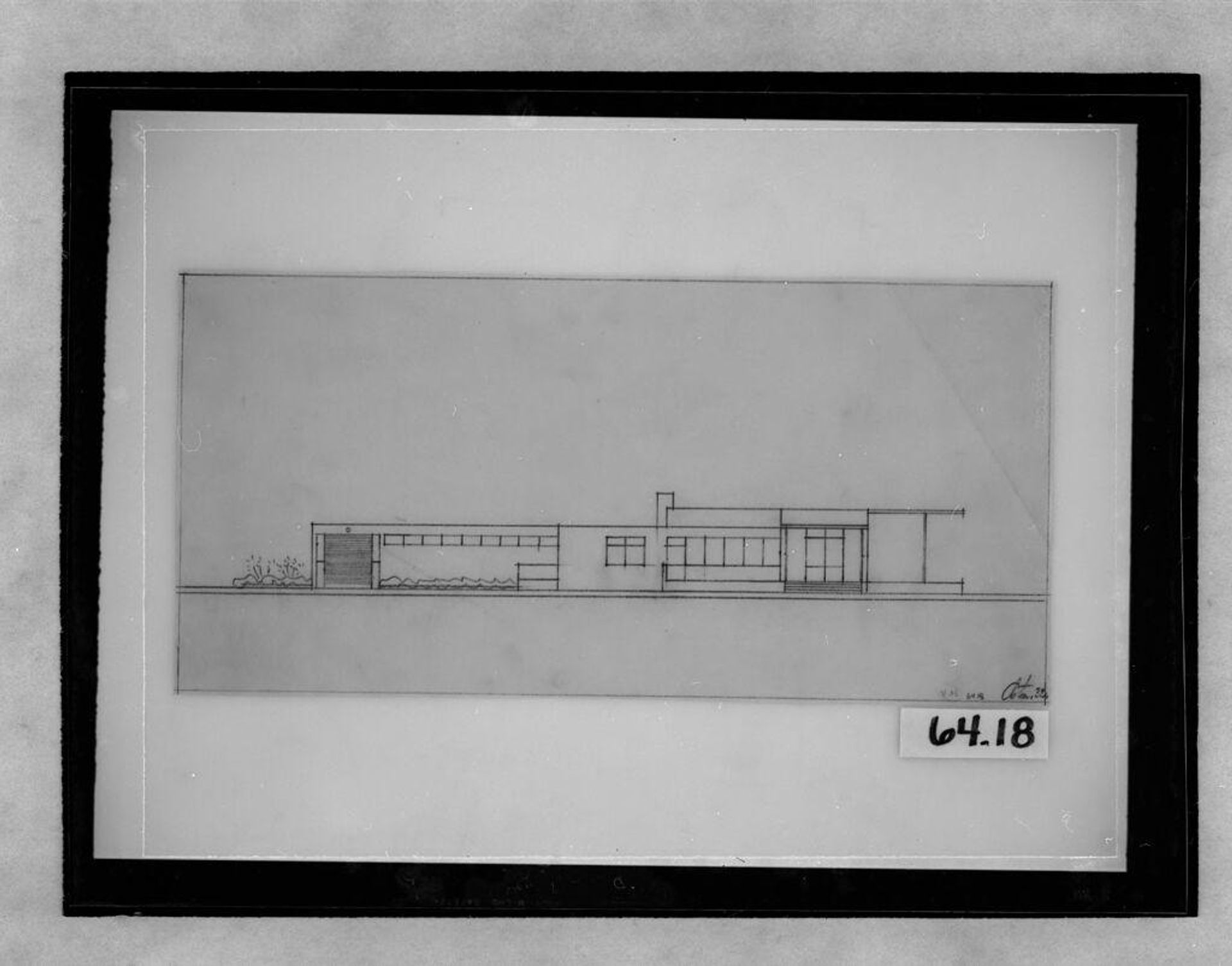 Villa, 1932-1933: West elevation by Hanns Dustmann