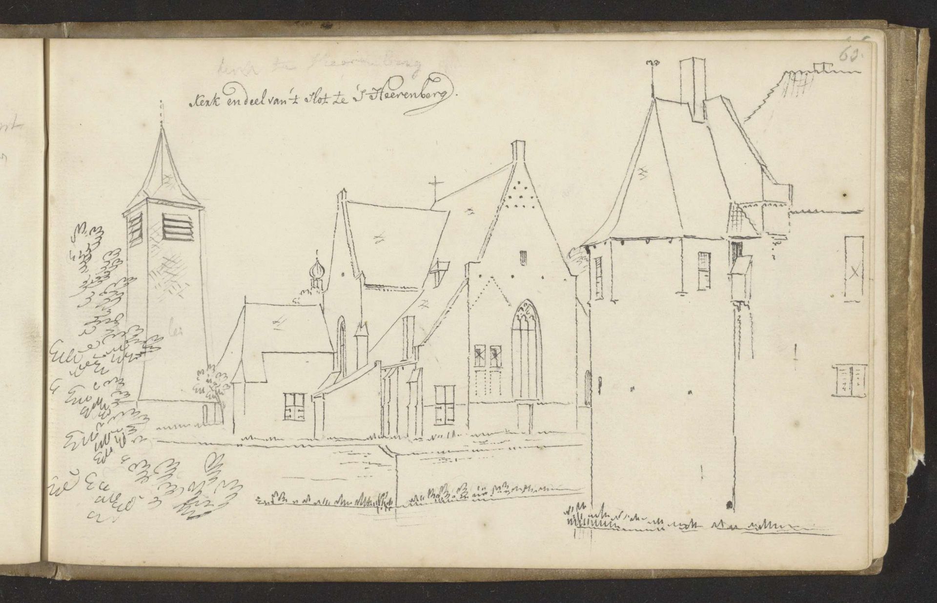 Kasteel Huis Bergh en kerk te 's-Heerenberg by Abraham de (II) Haen