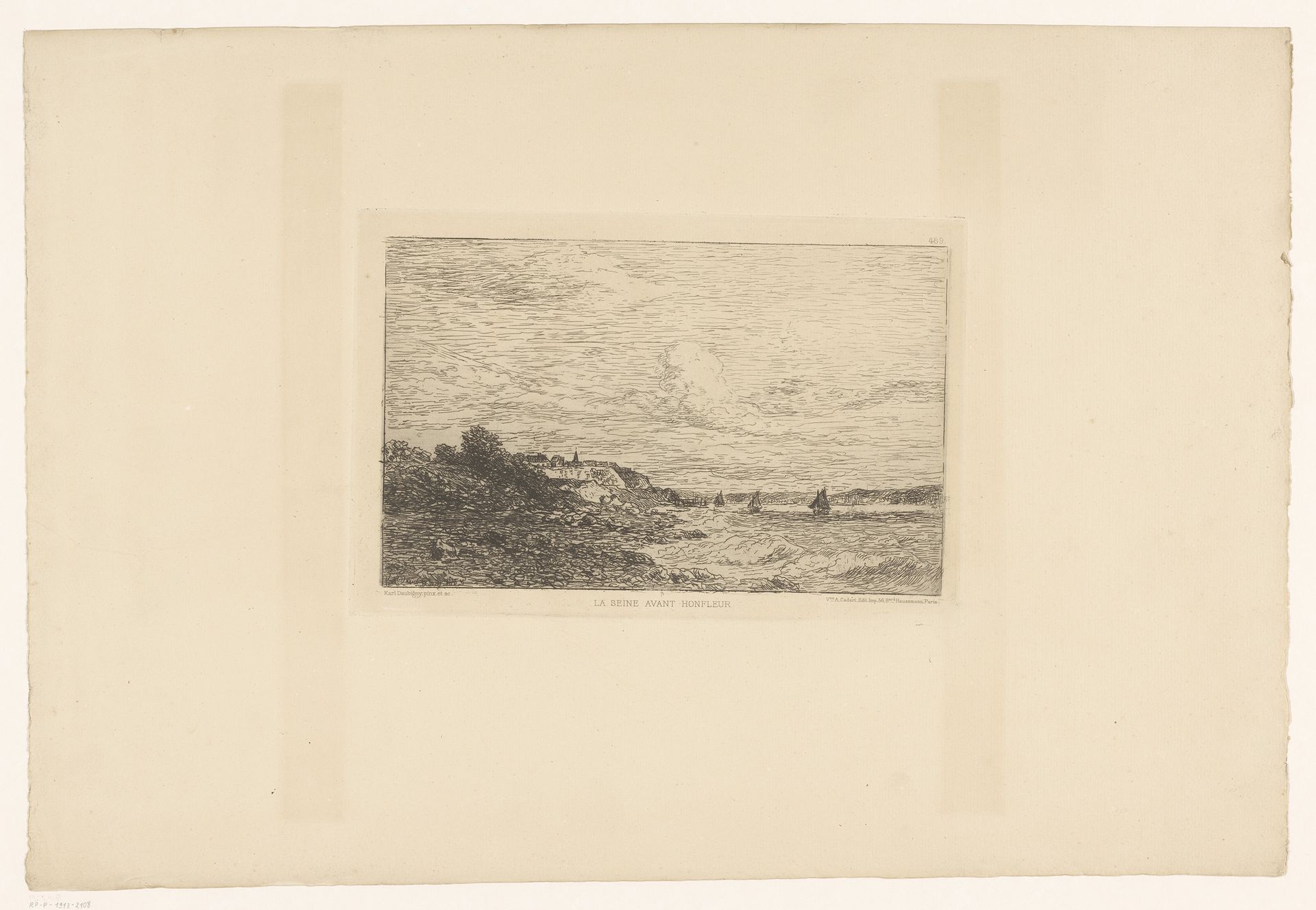 Zicht op de Seine bij Honfleur by Charles-Pierre Daubigny