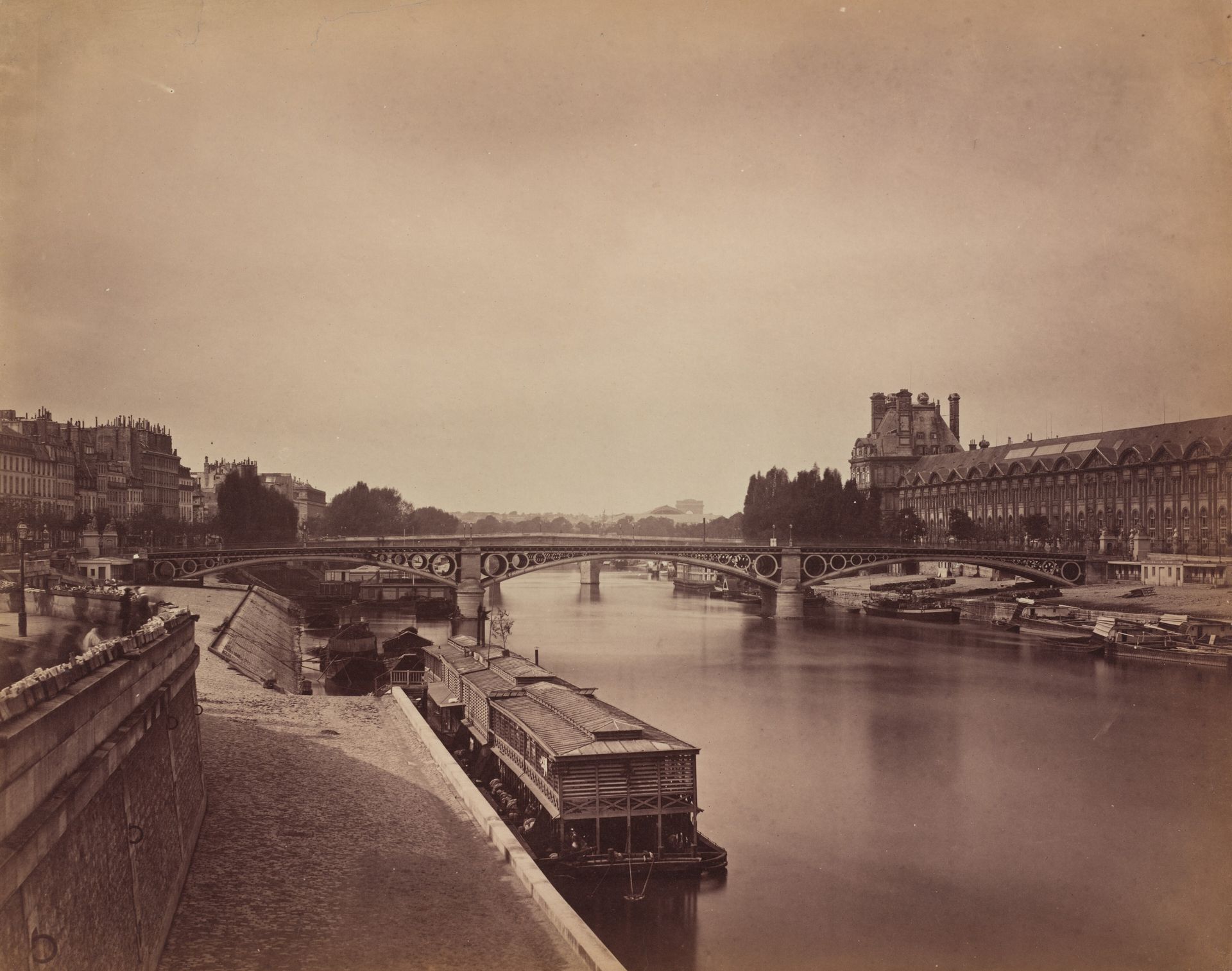 The Pont du Carrousel, Paris: View to the West from the Pont des Arts by Gustave Le Gray