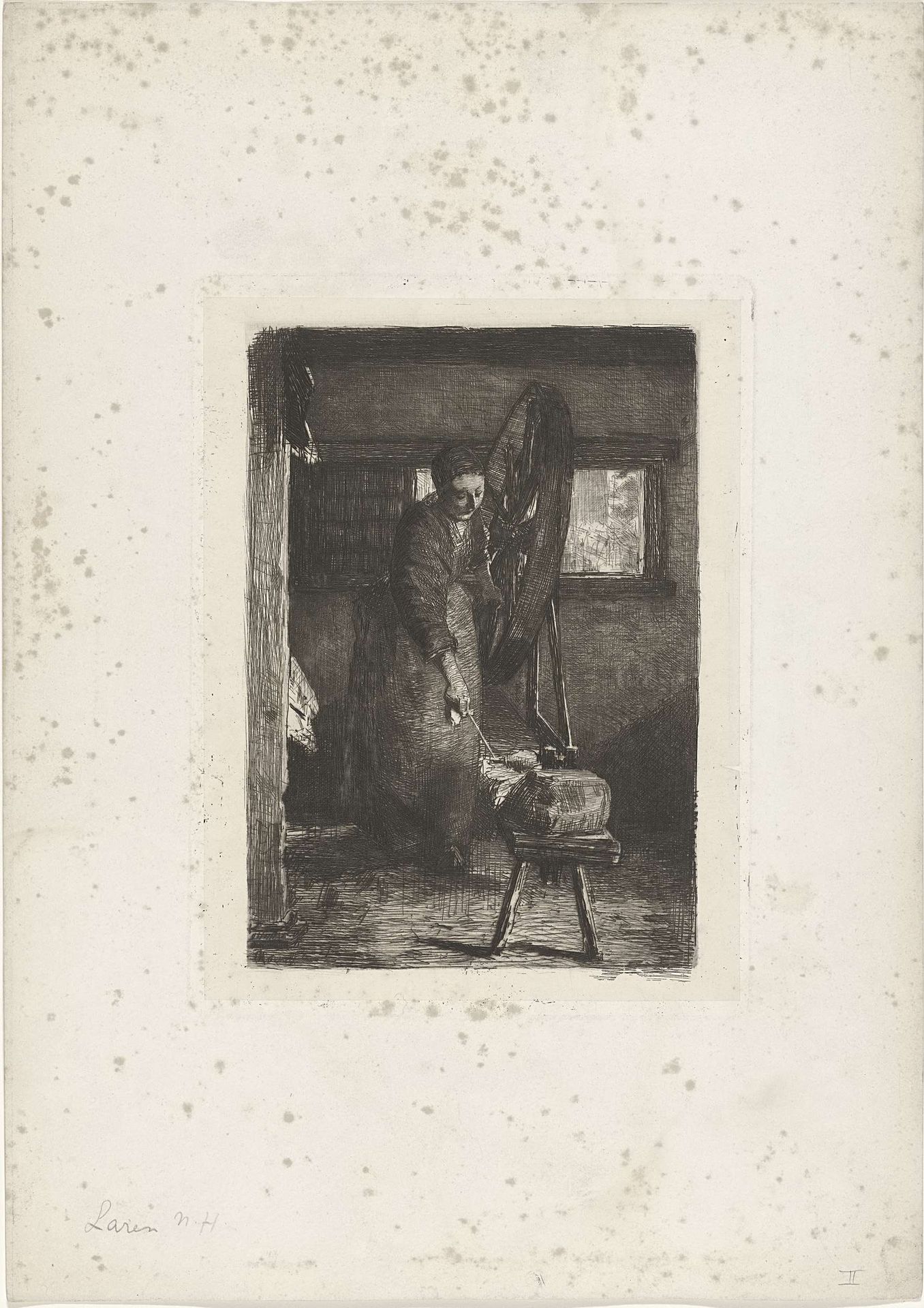Spinster aan het werk by Ferdinand Oldewelt