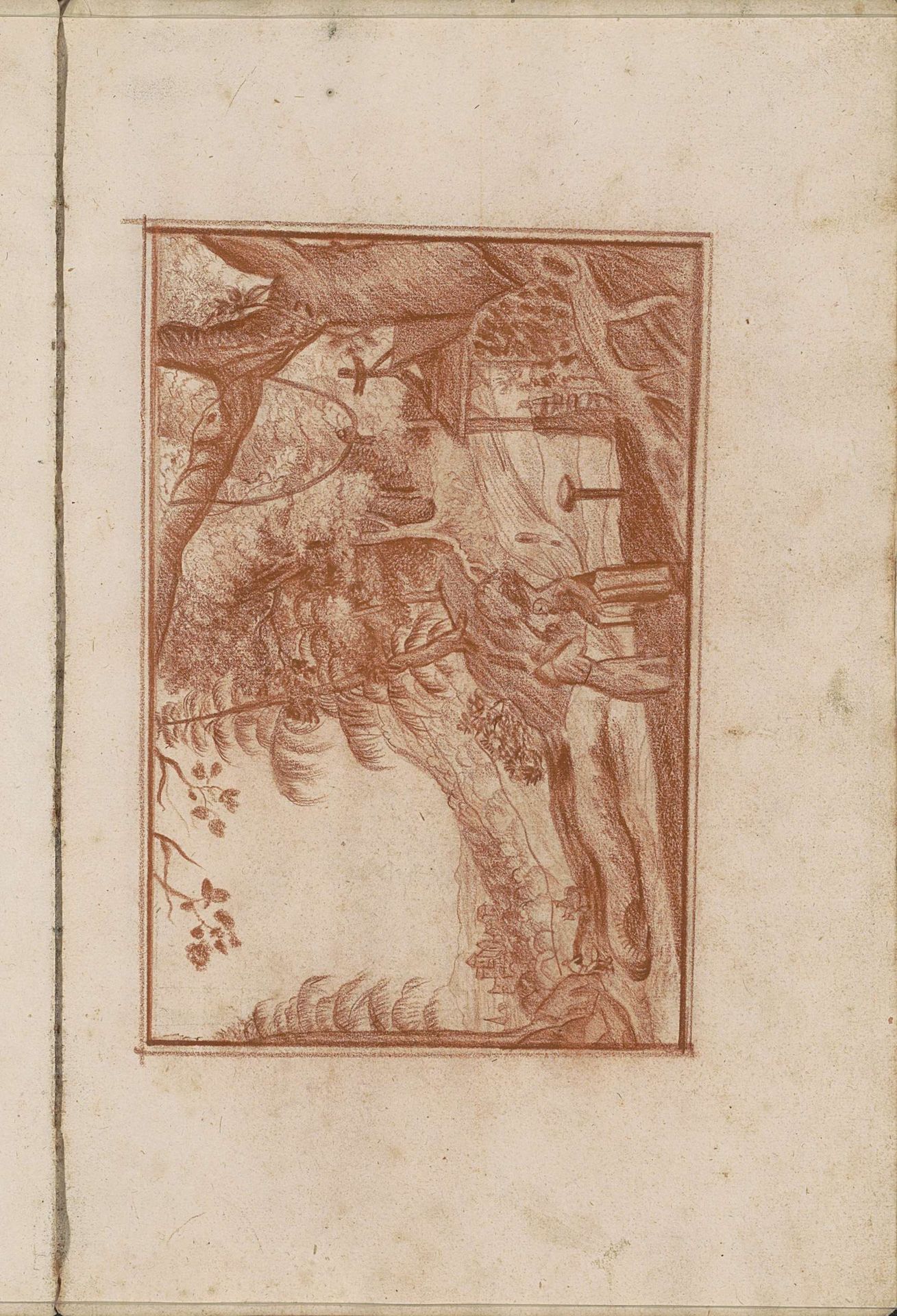 Figuren in een berglandschap met bomen by Hendrick van Beaumont