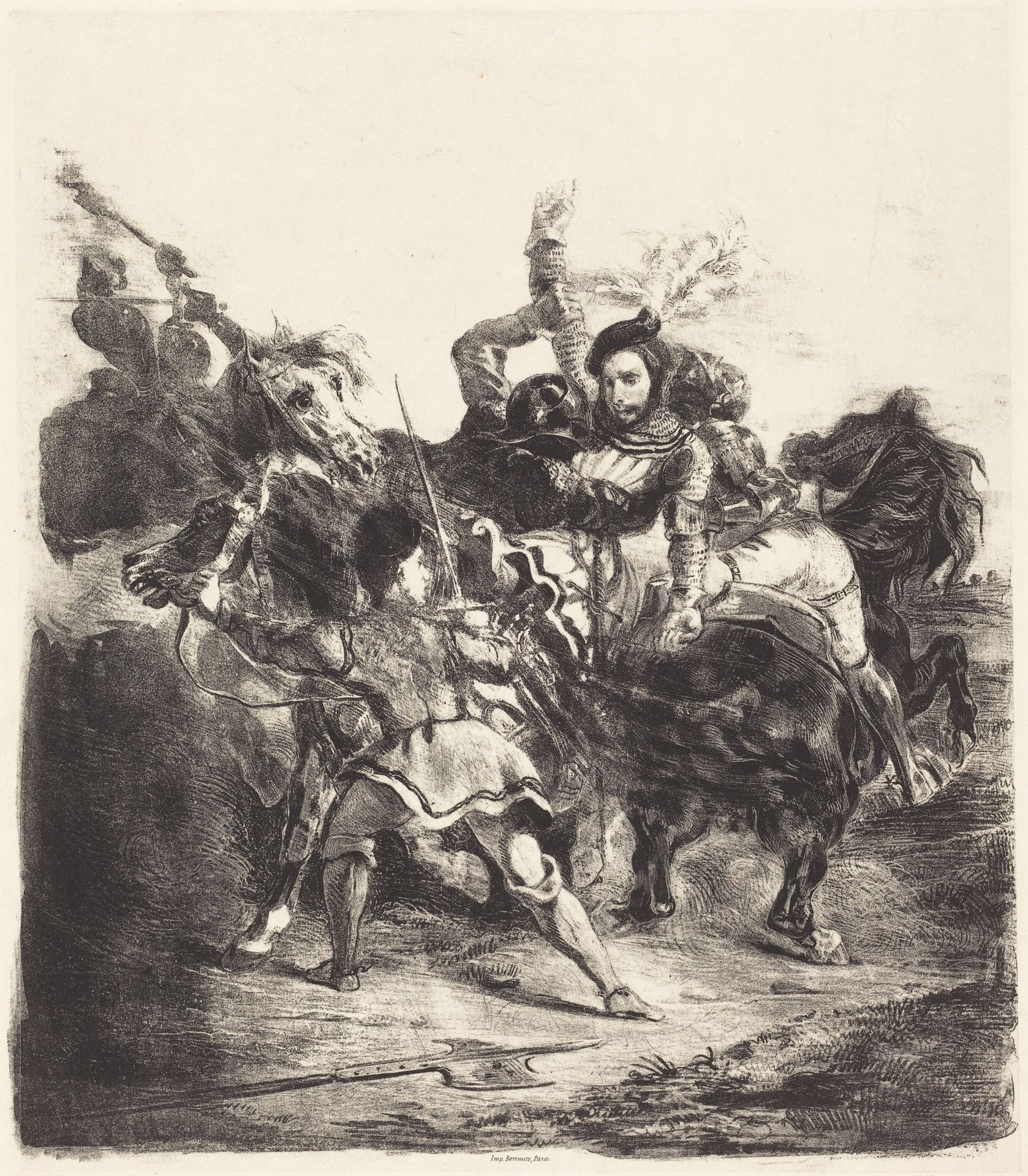 Weislingen Attacked by the Forces of Goetz (Weislingen attaqué par les gens de Goetz) by Eugène Delacroix