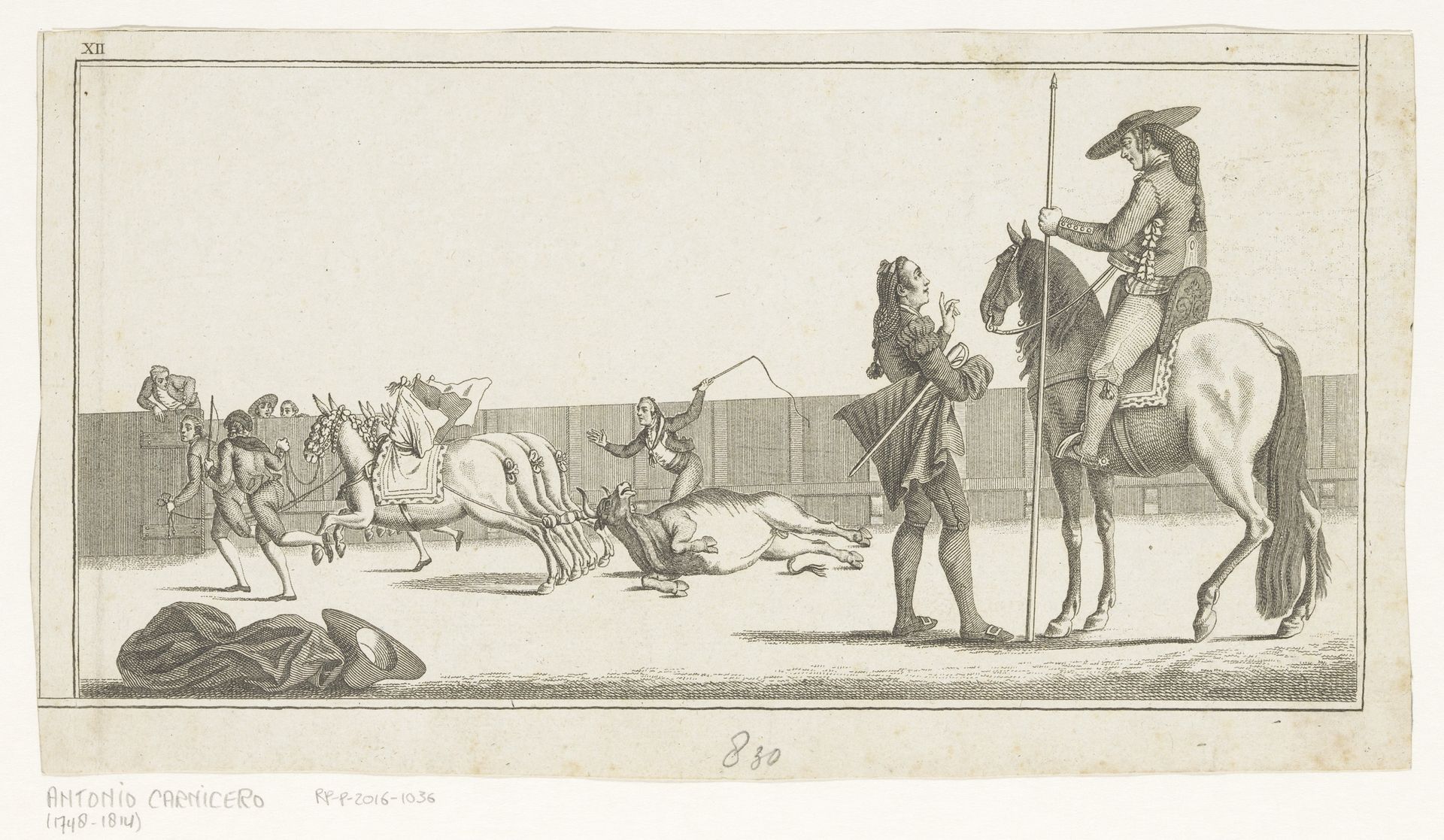 Picador en matador na het doden van de stier by Anonymous