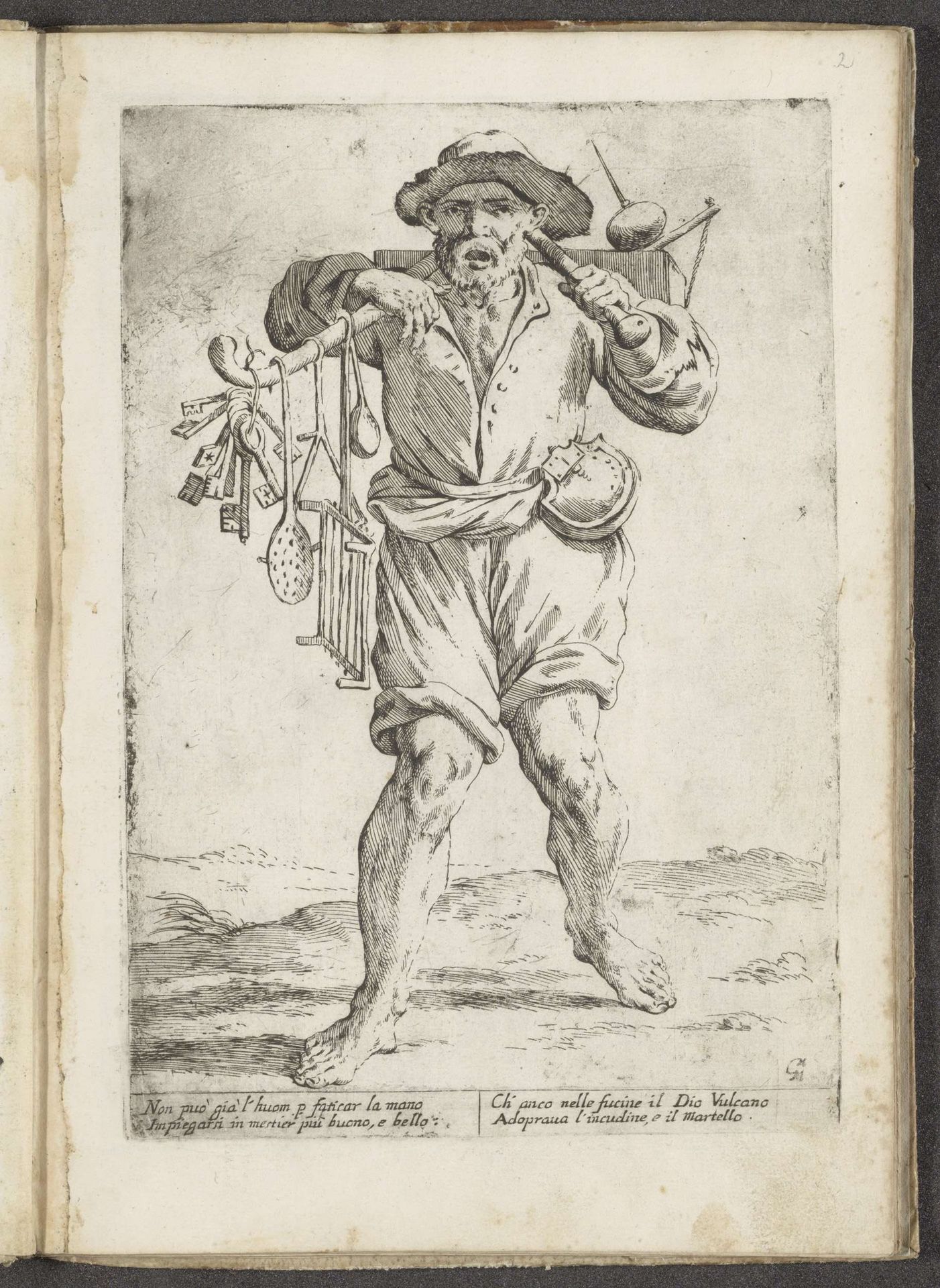 Verkoper van metalen keukenspullen by Giuseppe Maria Mitelli