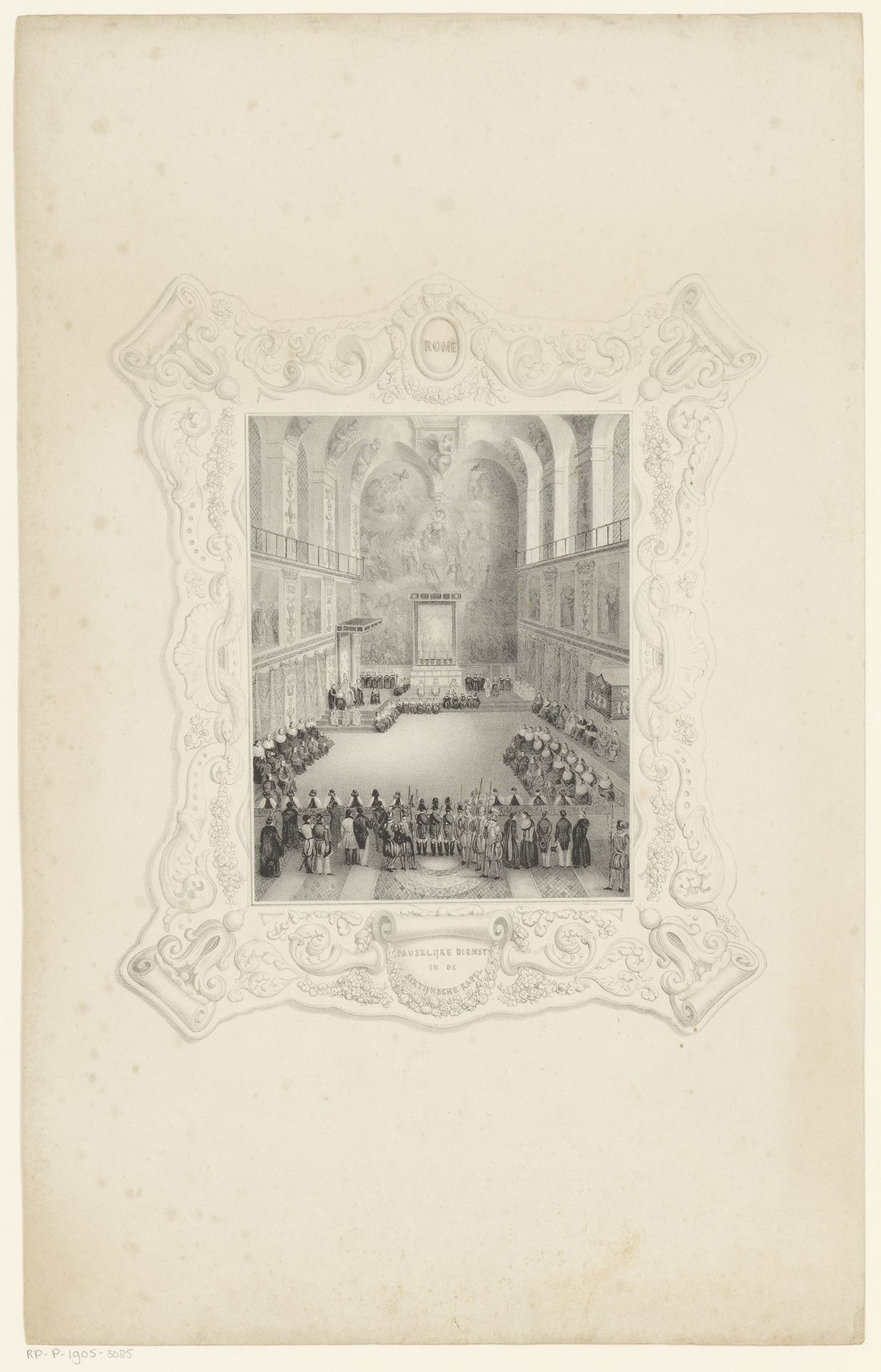 Mis in de Sixtijnse Kapel by Franciscus Bernardus Waanders