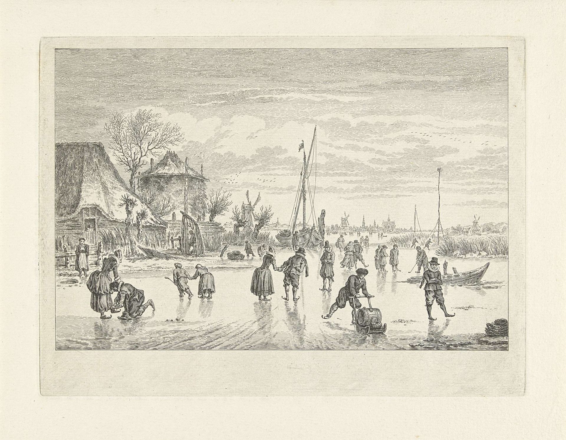 IJsvermaak nabij Alkmaar, 1619 by Simon Fokke