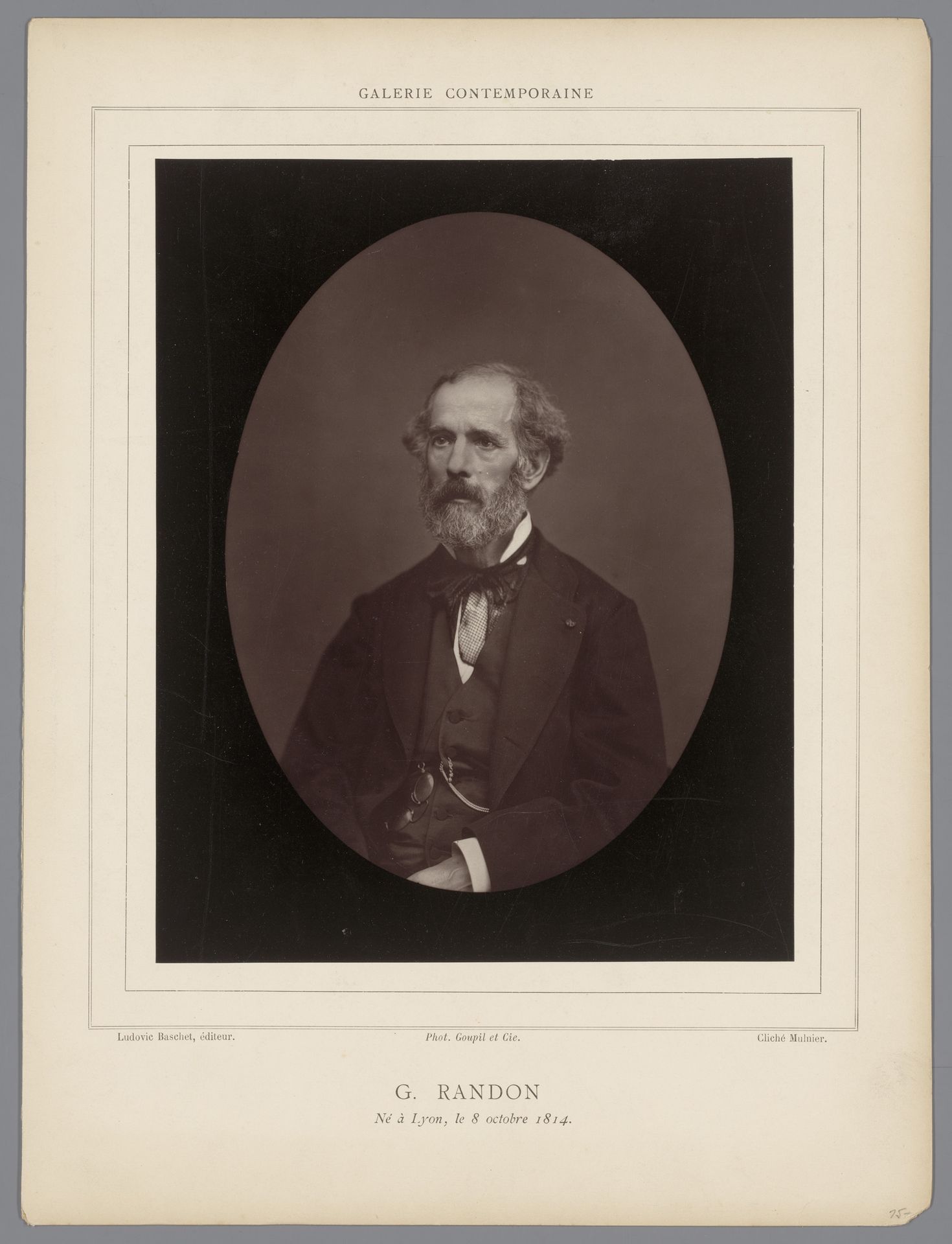 Portret van G. Randon, né à Lyon, le 8 octobre 1814 by Mulnier