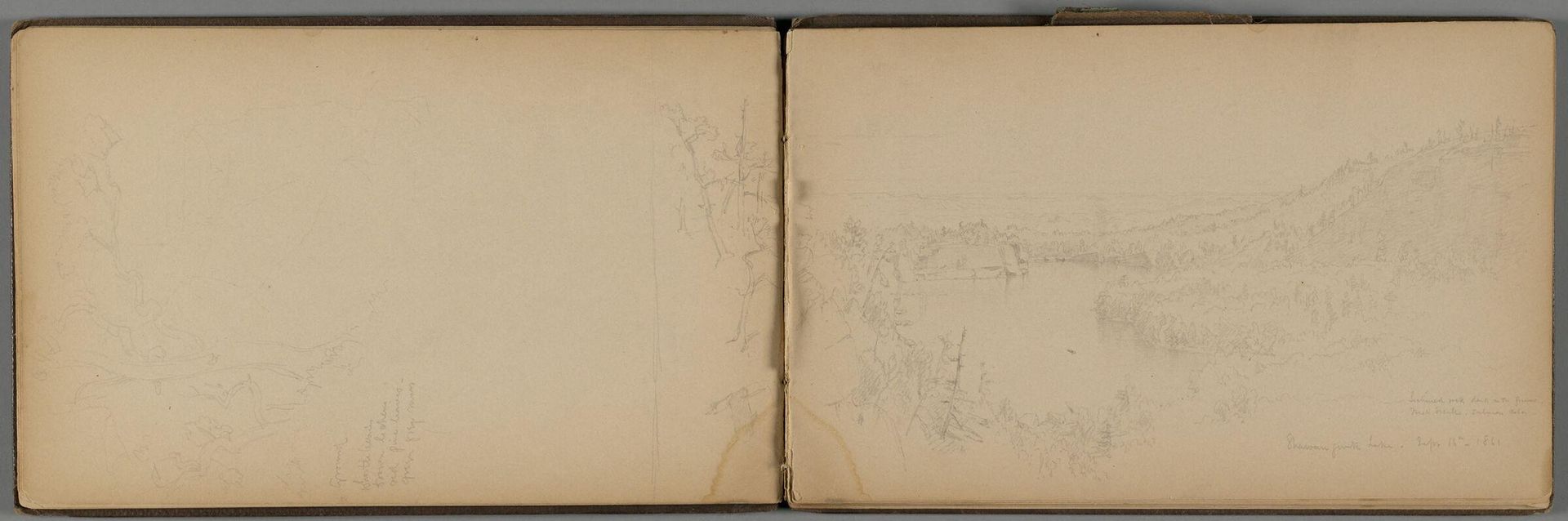 Shawangunk Lake, New York (recto and verso) by Sanford Robinson Gifford