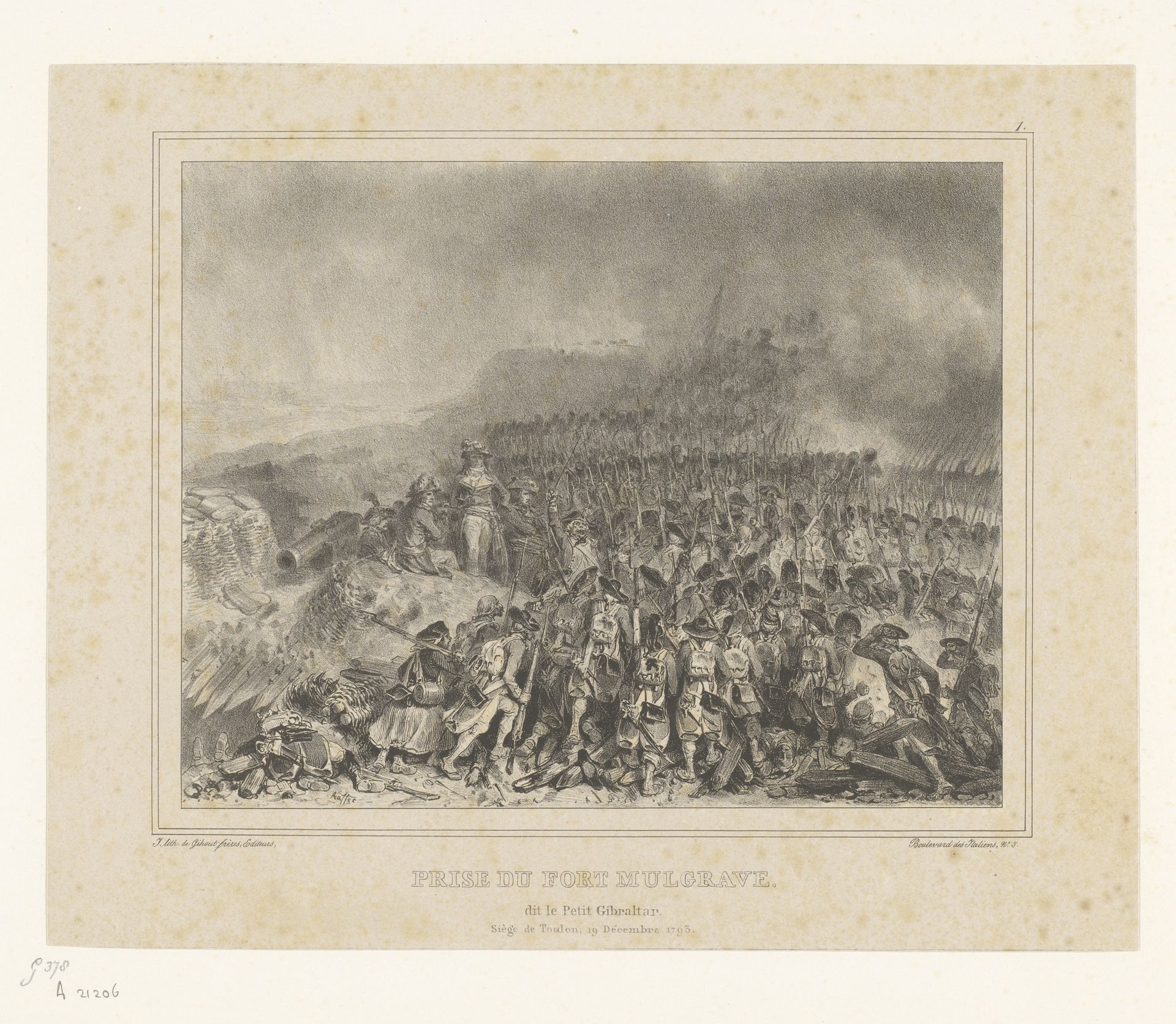 Soldaten tijdens de inname van Fort Mulgrave en beleg van Toulon, 19 december 1793 by Auguste Raffet