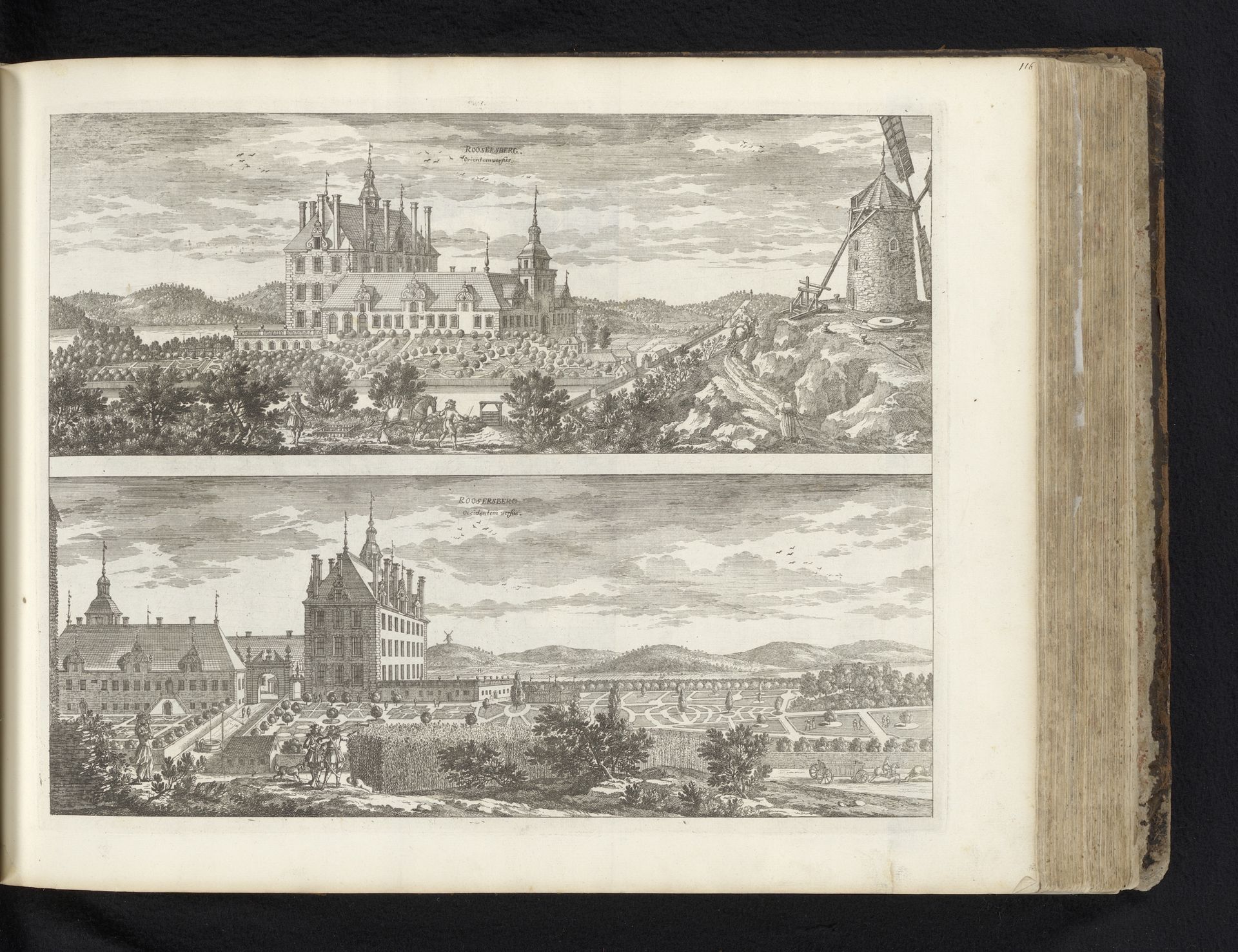 Gezicht op slot Rosersberg, vanuit het oosten en het westen by Adam Perelle