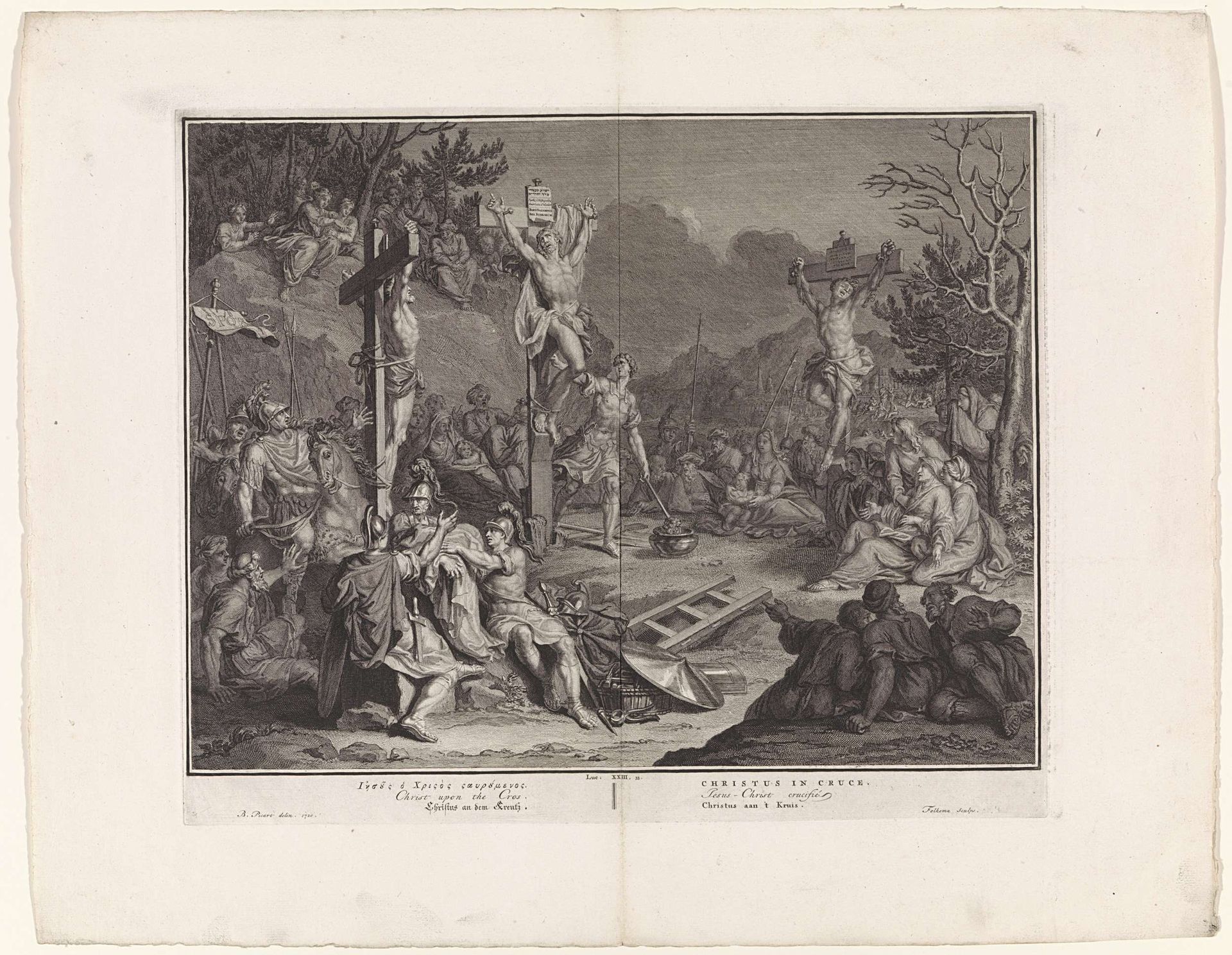 Kruisiging van Christus by Jacob Folkema