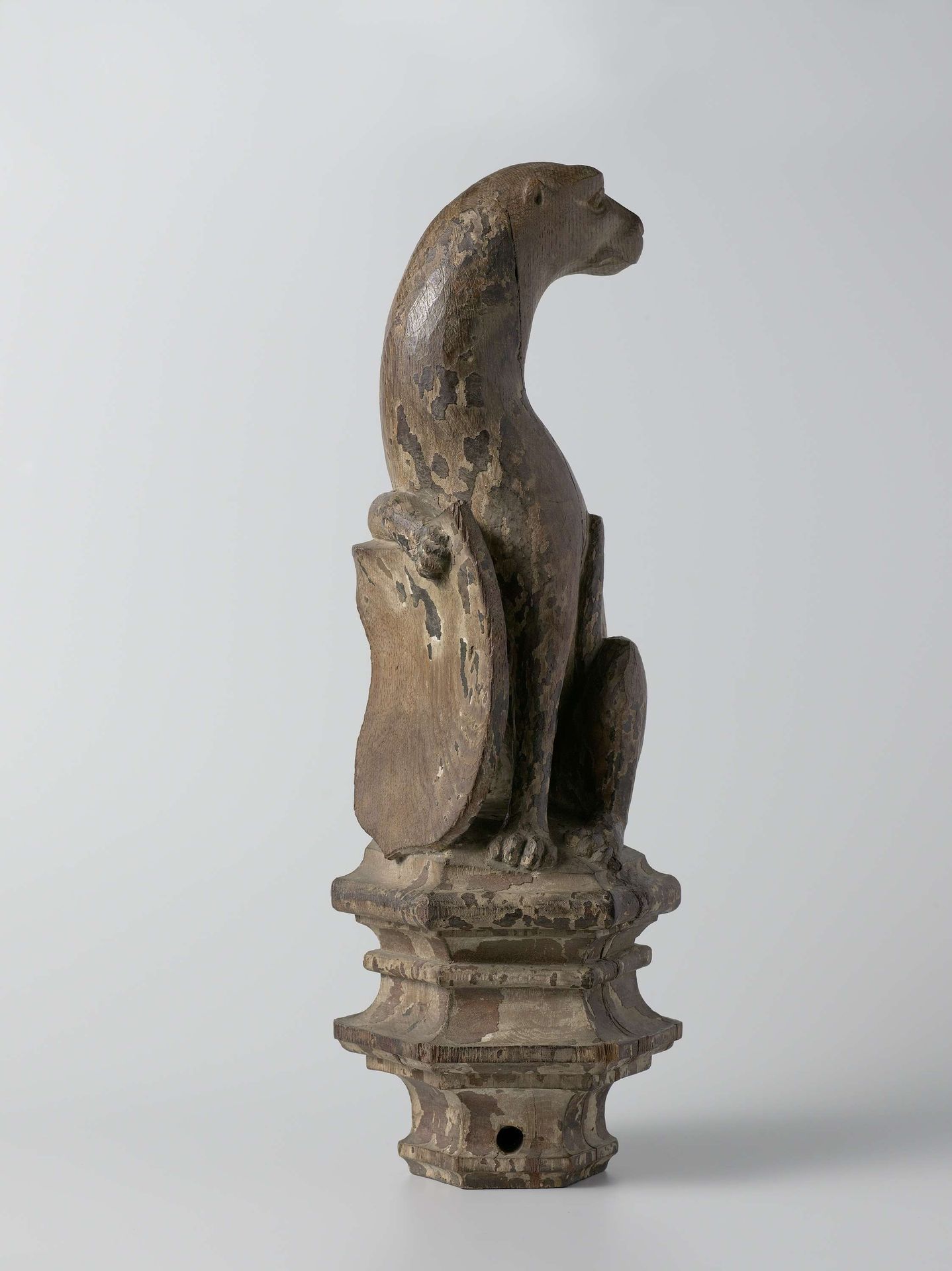 Otter Supporting an Escutcheon, from the Top of a Balustrade or the Backrest of the Stadholder’s Chair in the Rolzaal in the Hof van Holland, The Hague by Joost Janszoon