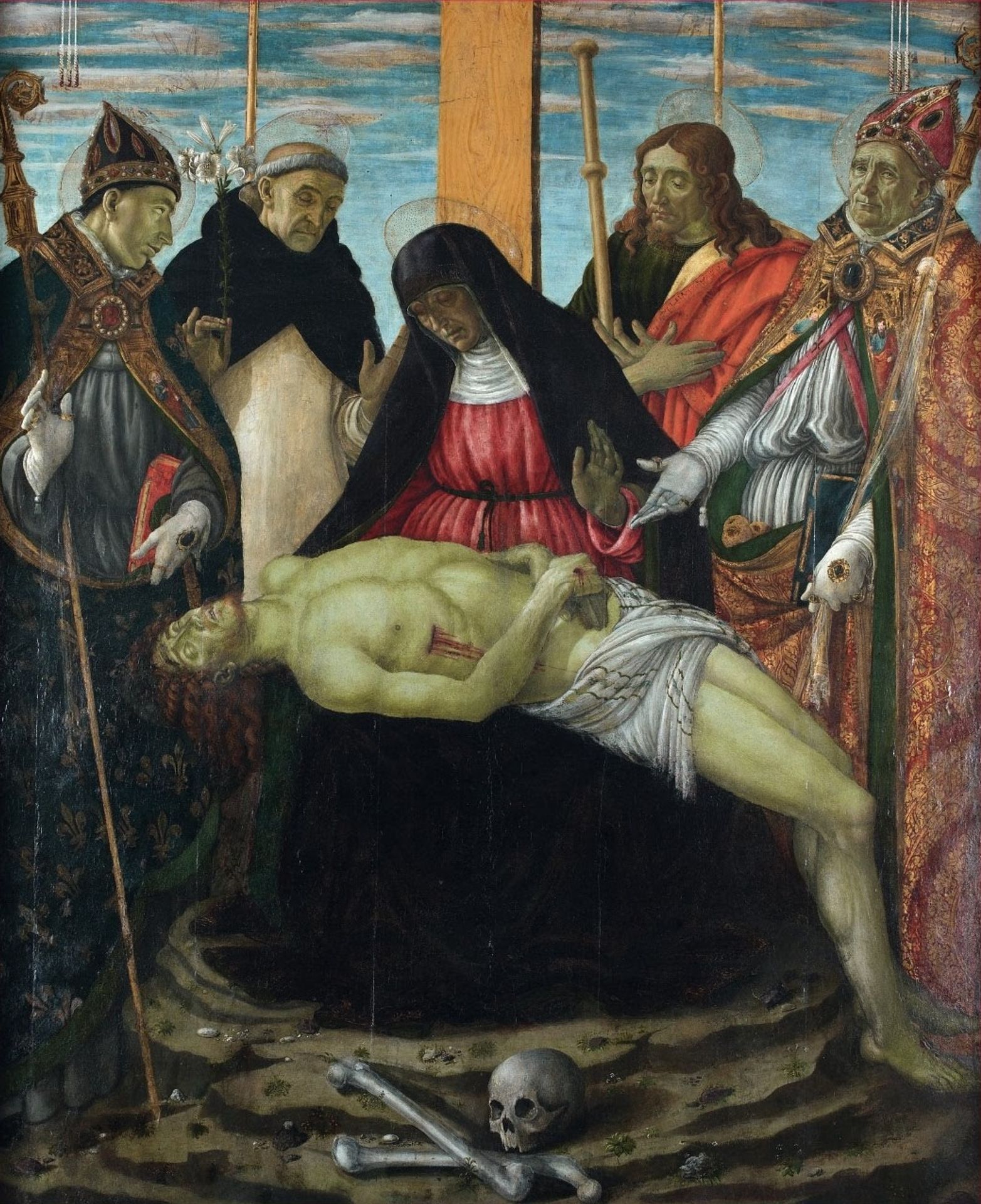 Pietà Con San Ludovico Di Tolosa, San Domenico, San Giacomo Maggiore E San Nicola Di Bari by Francesco Botticini