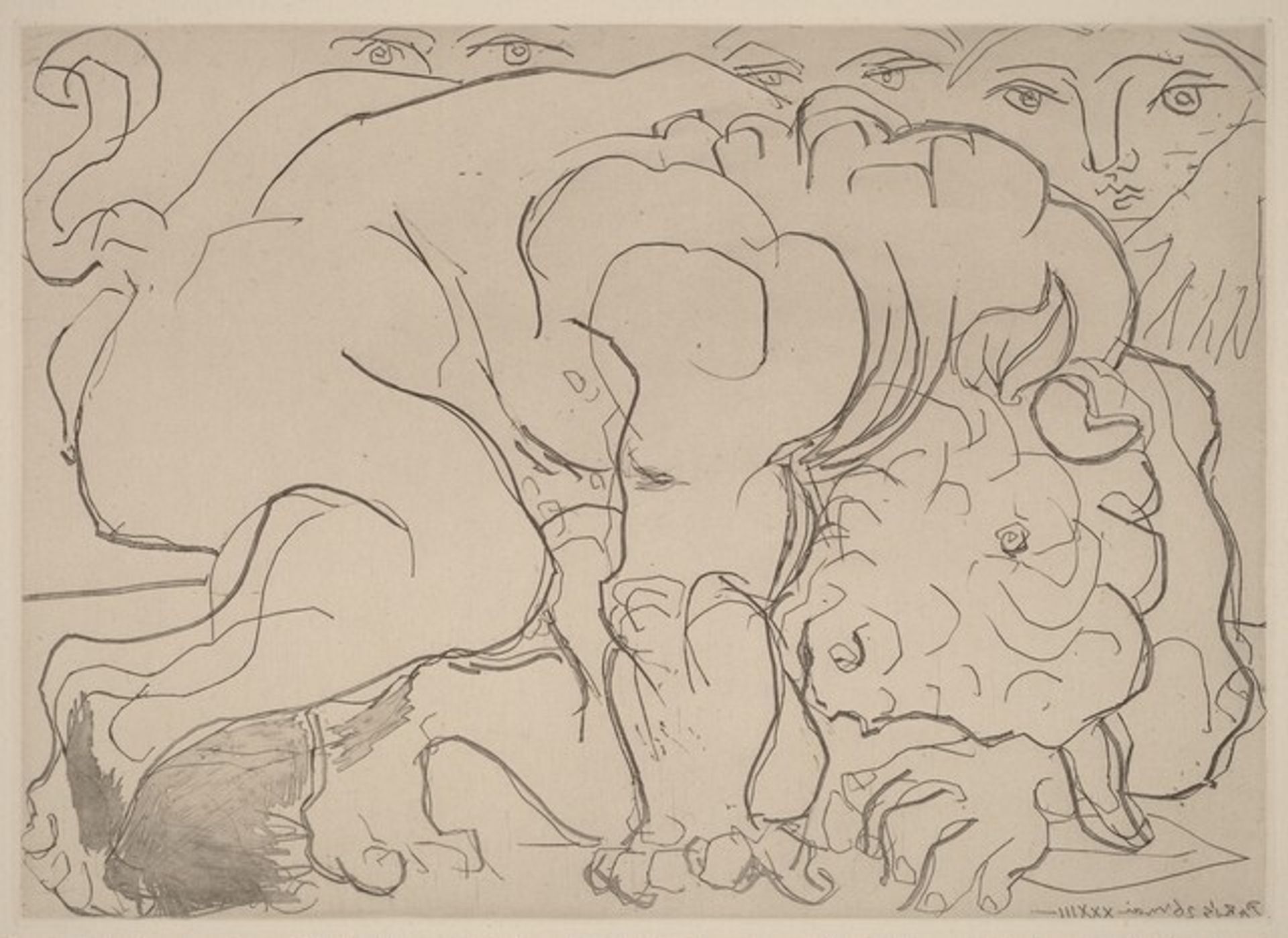 Wounded Minotaur VI (Minotaure blesse VI) by Pablo Picasso