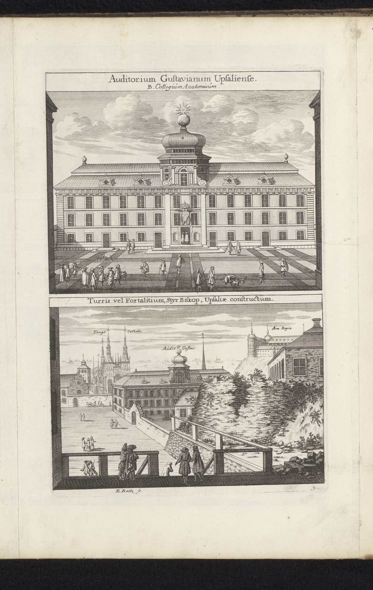 Gezicht op het Gustavianum in Uppsala by Erik Reitz
