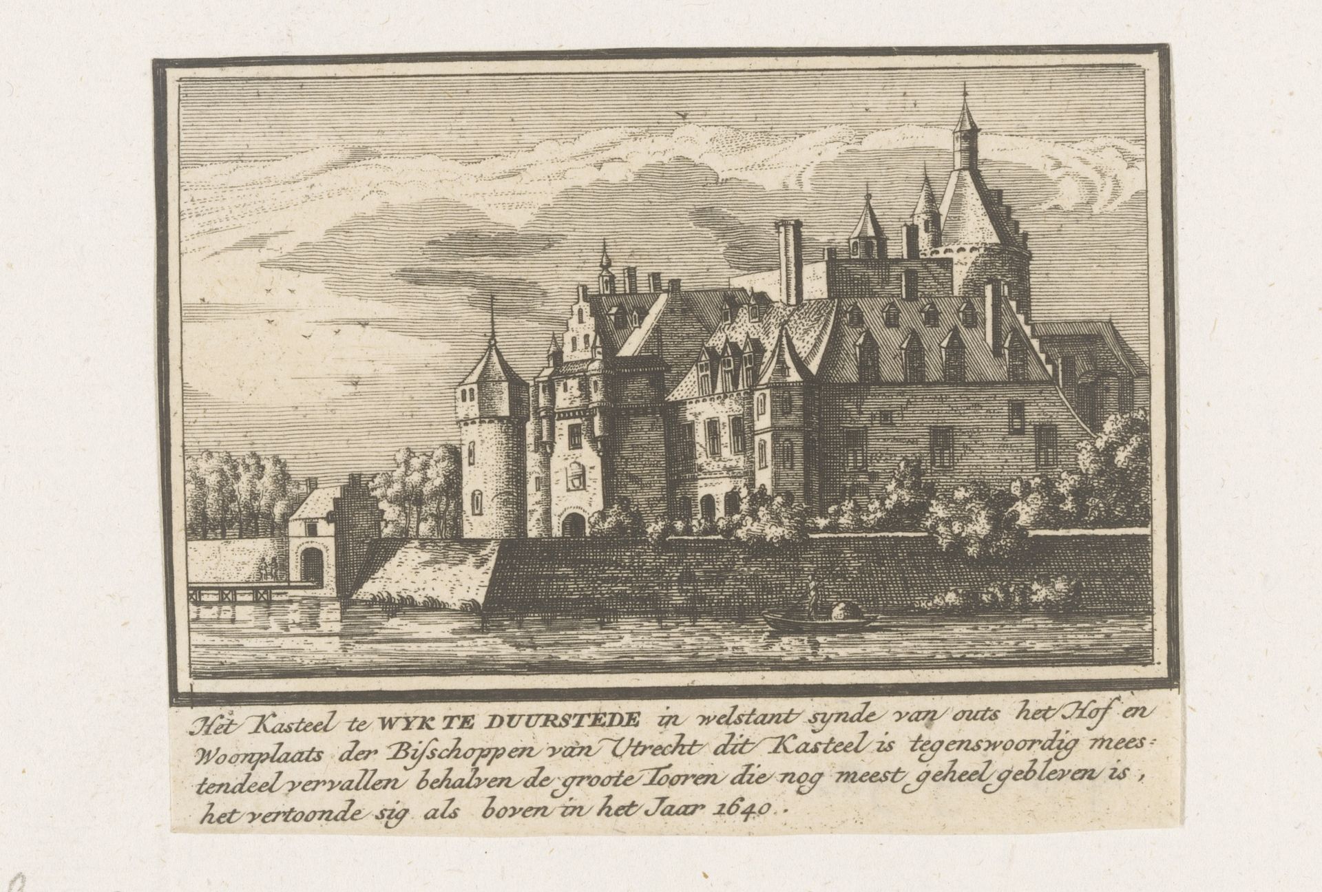 Gezicht op het kasteel Duurstede in Wijk bij Duurstede by Abraham Rademaker