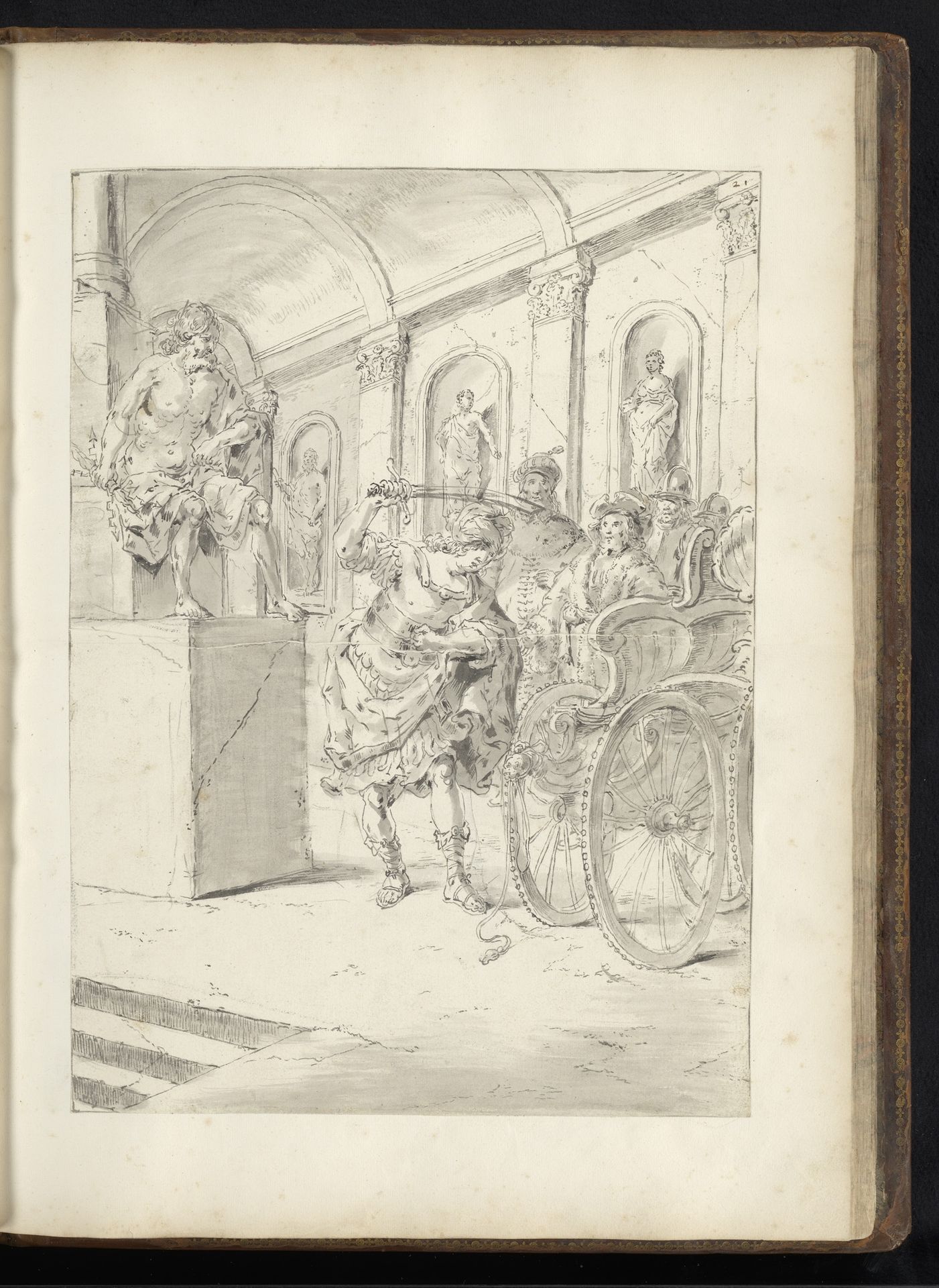 Alexander de Grote hakt de Gordiaanse knoop door by Leonaert Bramer