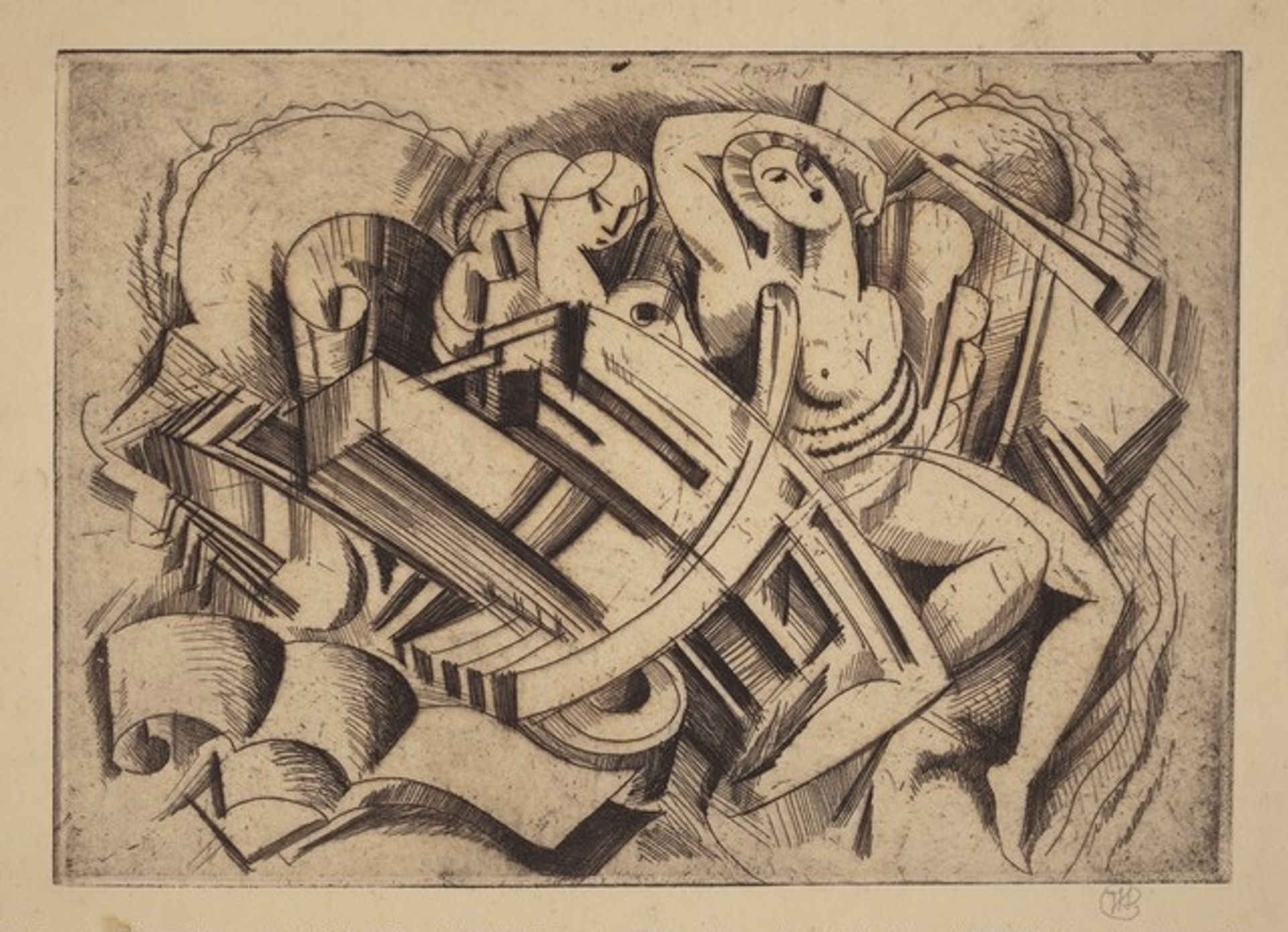 Untitled (Cubist Abstraction With Two Female Figures) by Jules André Smith