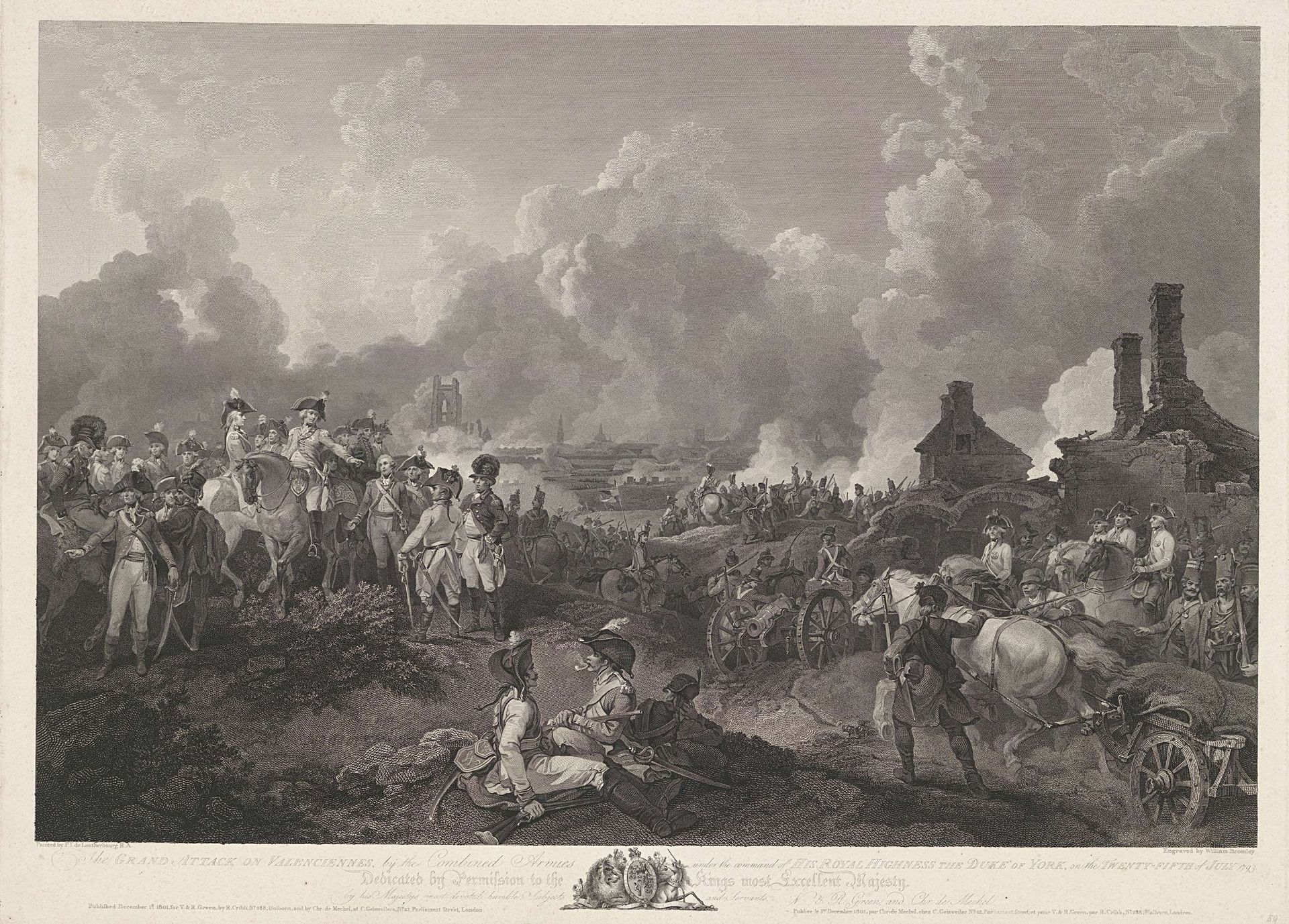 Aanval op Valenciennes, 25 juli 1793 by William (I) Bromley
