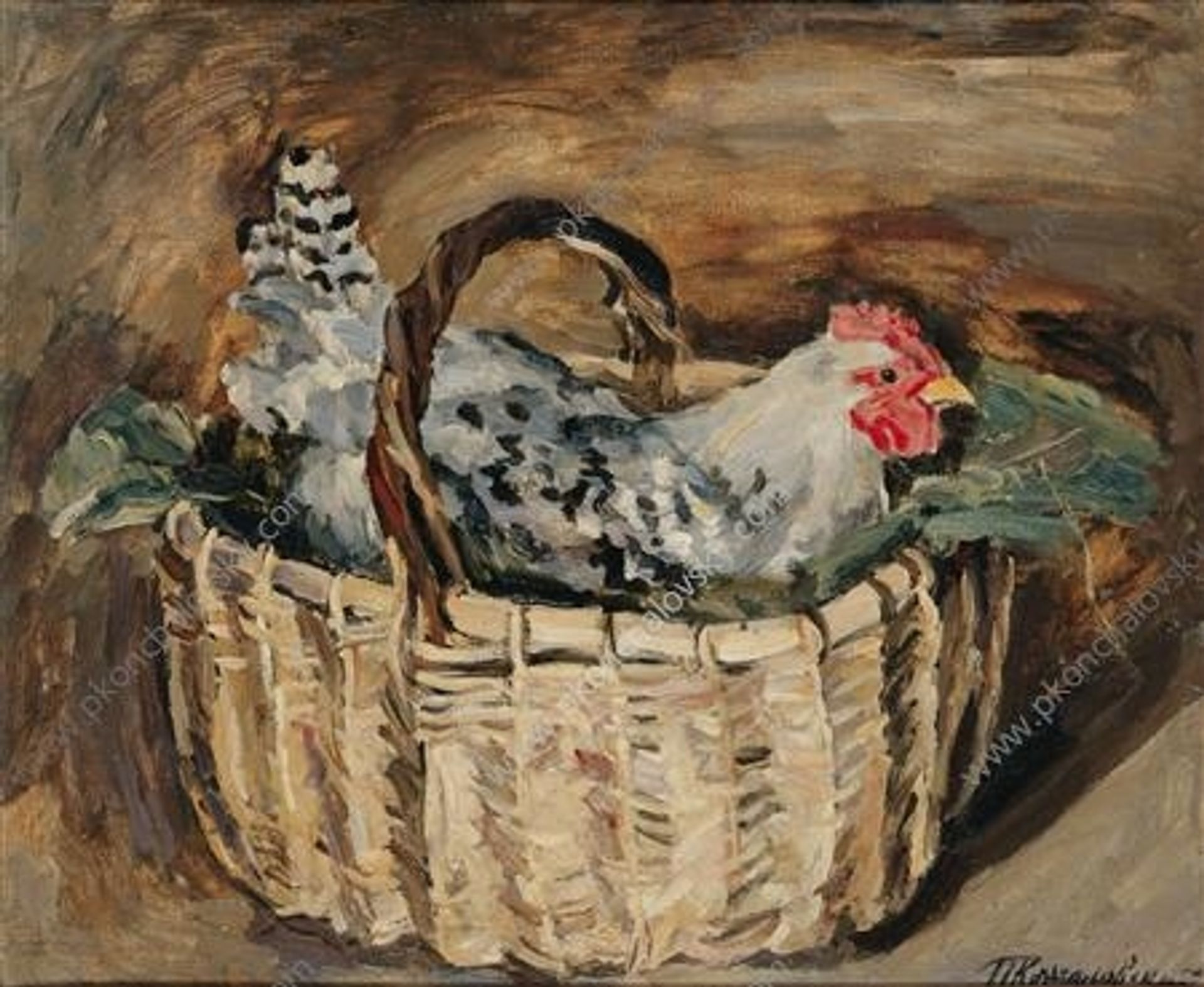 Cock in a basket by Pyotr Konchalovsky