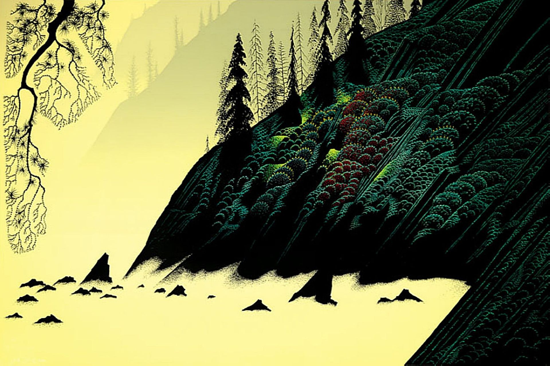 Spruce Redwood and Pine by Eyvind Earle