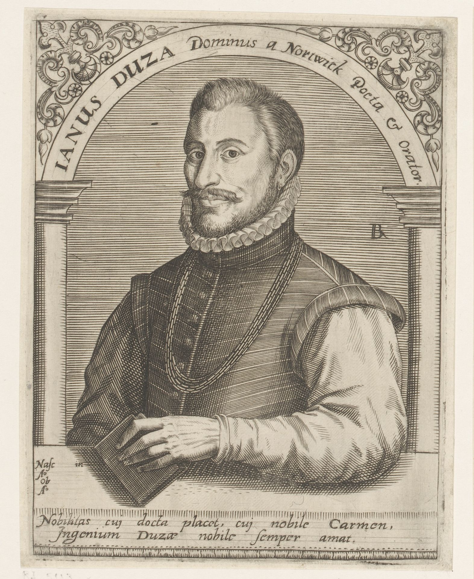 Portret van Janus Dousa by Robert Boissard
