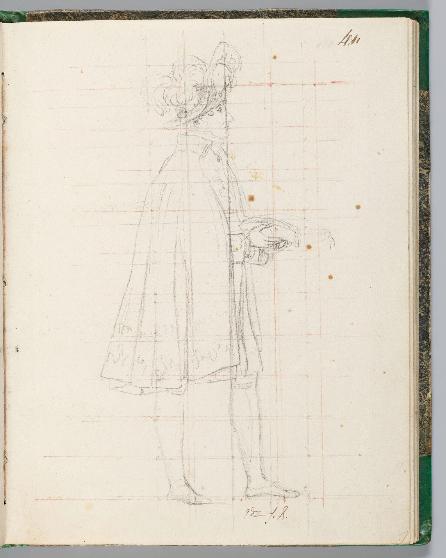 Marquis de PÃ©rignon, MarÃ©chal de France, Holding the Pillow for Charlemagne's Scepter; verso: blank by Jacques-Louis David