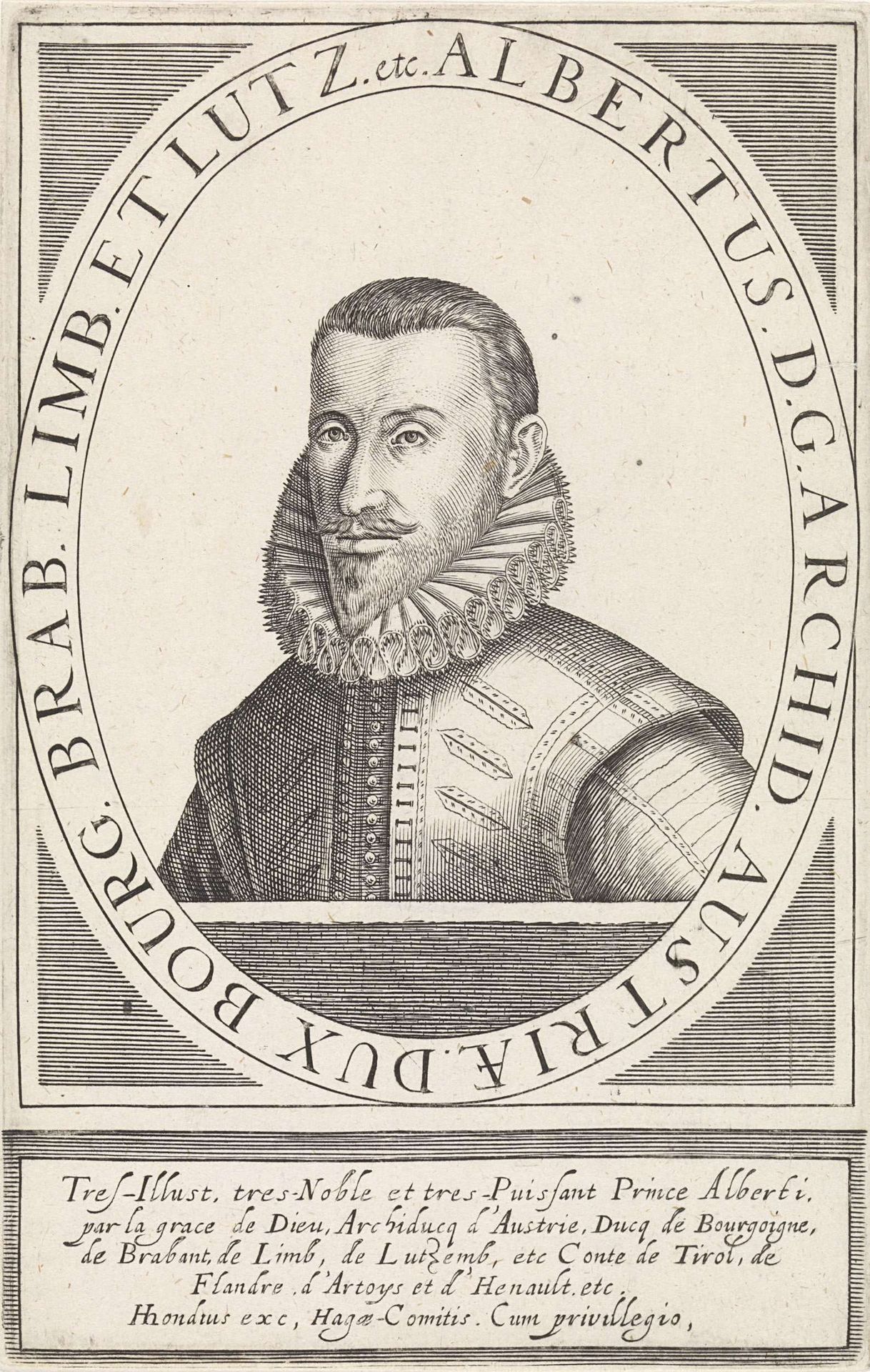 Portret van Albrecht, aartshertog van Oostenrijk by Hendrick Hondius I