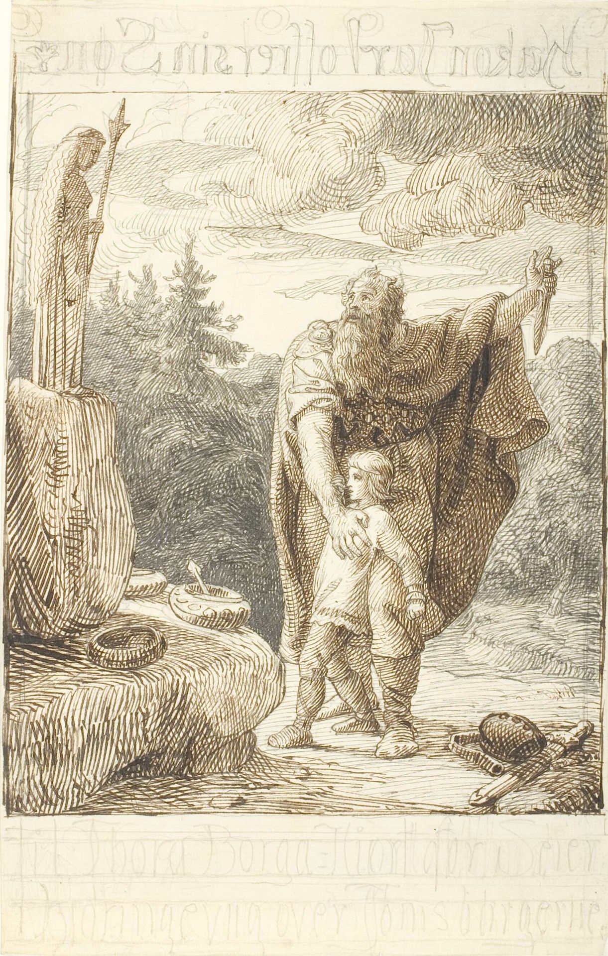 Hakon Jarl ofrer sin søn by Lorenz Frølich