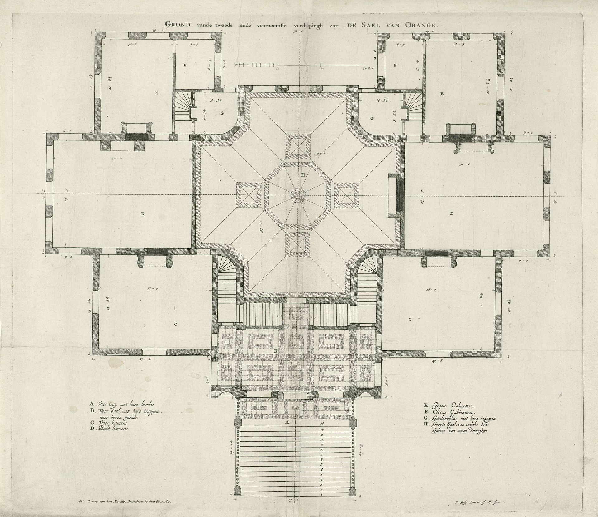 Voornaamste verdieping met de Oranjezaal van Paleis Huis ten Bosch by Jan Matthysz.