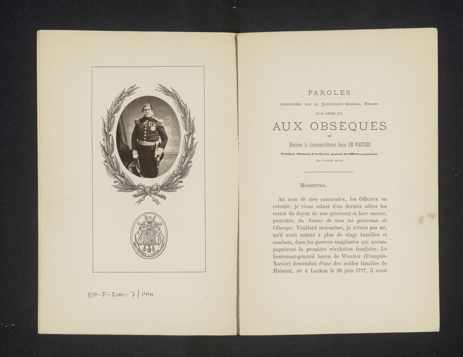 Portret van baron François-Xavier de Wautier by Anonymous