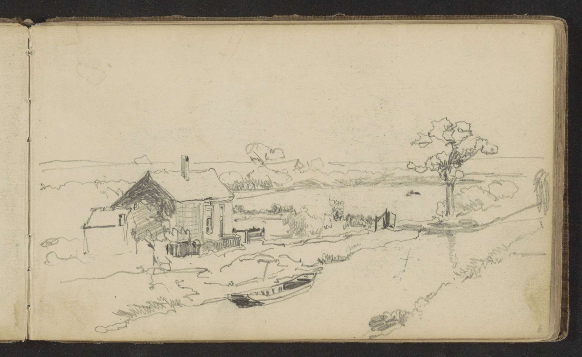 Boerenwoning aan een vaart by Johan Hendrik Weissenbruch