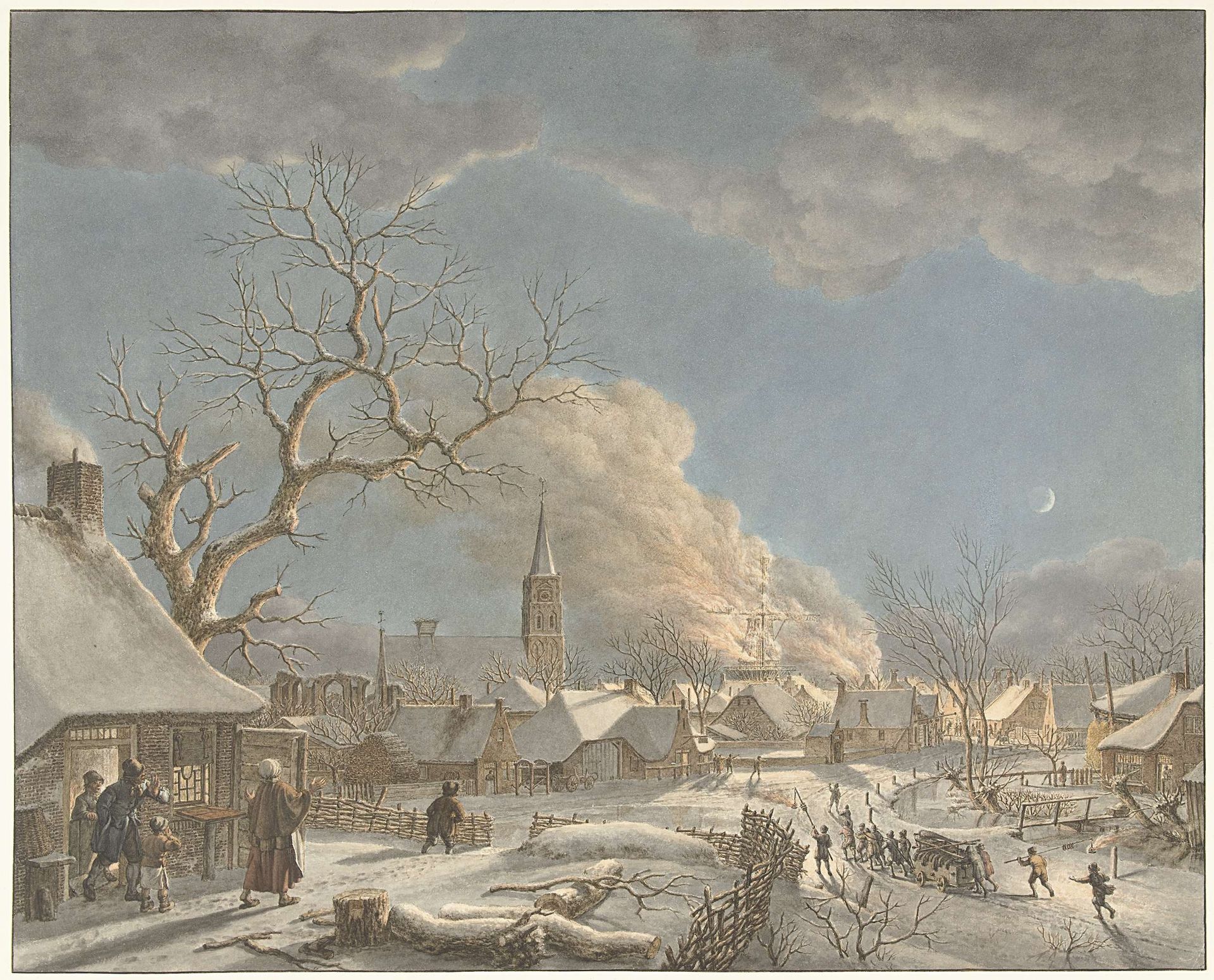 Winter, nacht en vuur by Jacob Cats