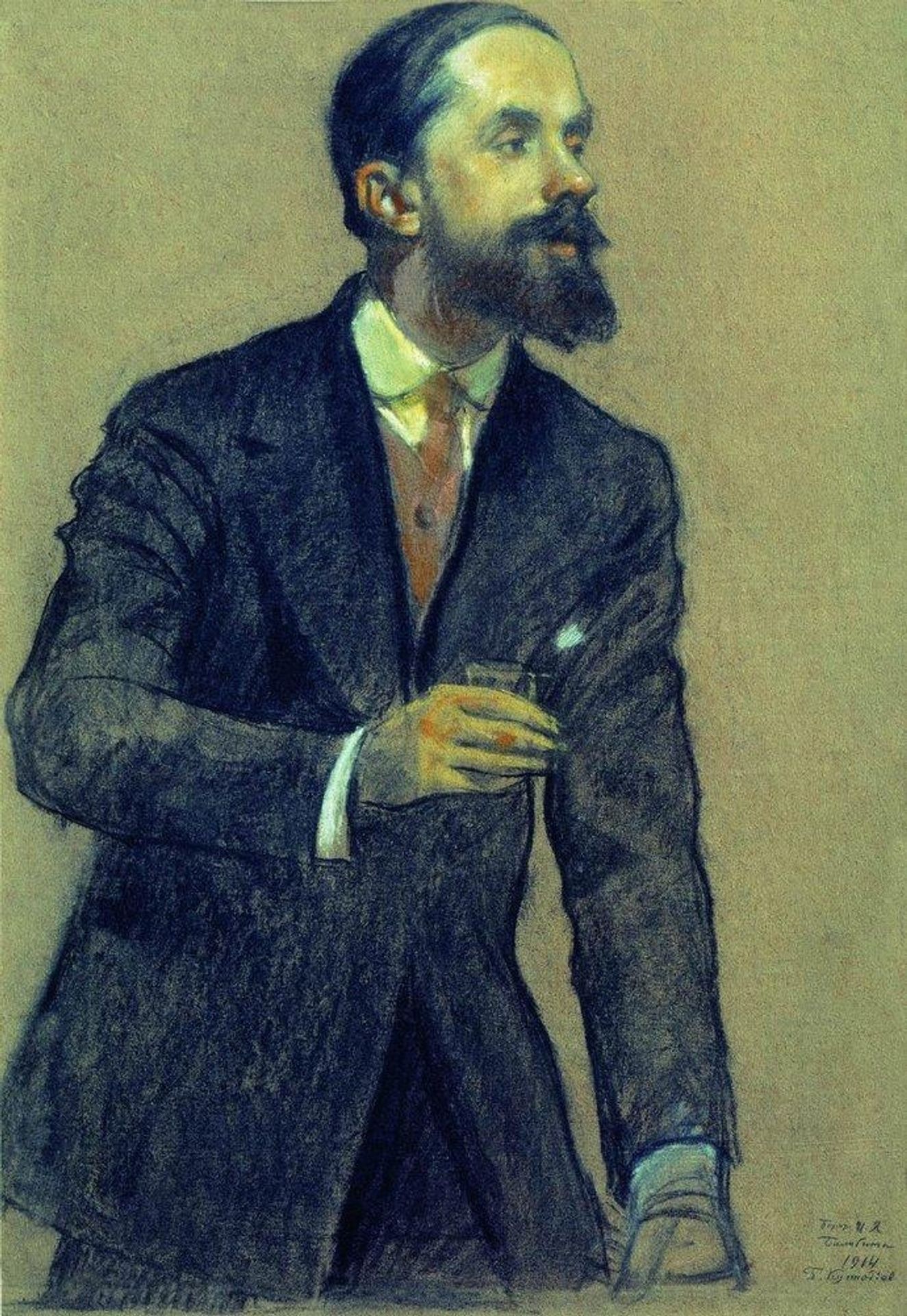 Portrait of Ivan Bilibin by Boris Kustodiev