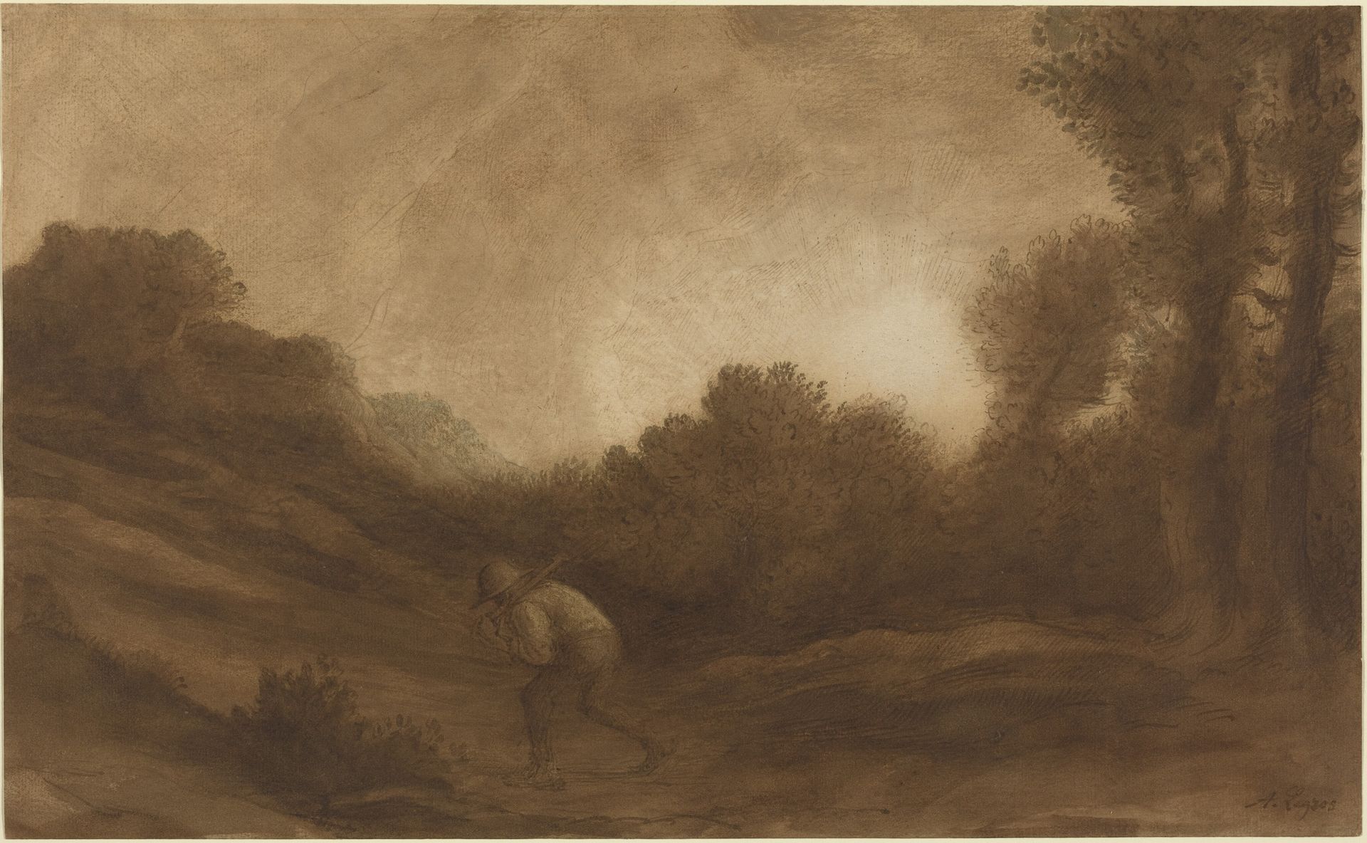 Landscape, Evening by Alphonse Legros