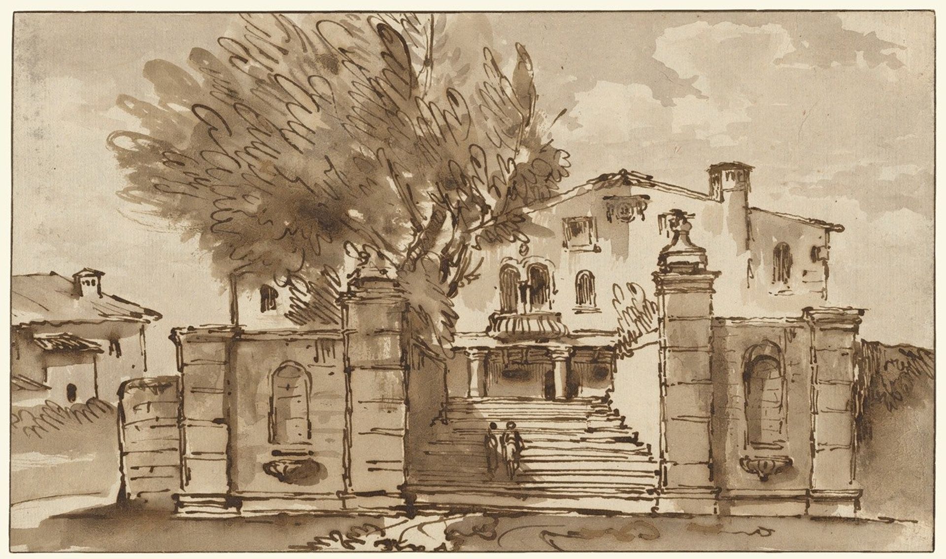 View of a Villa by Giovanni Battista Tiepolo