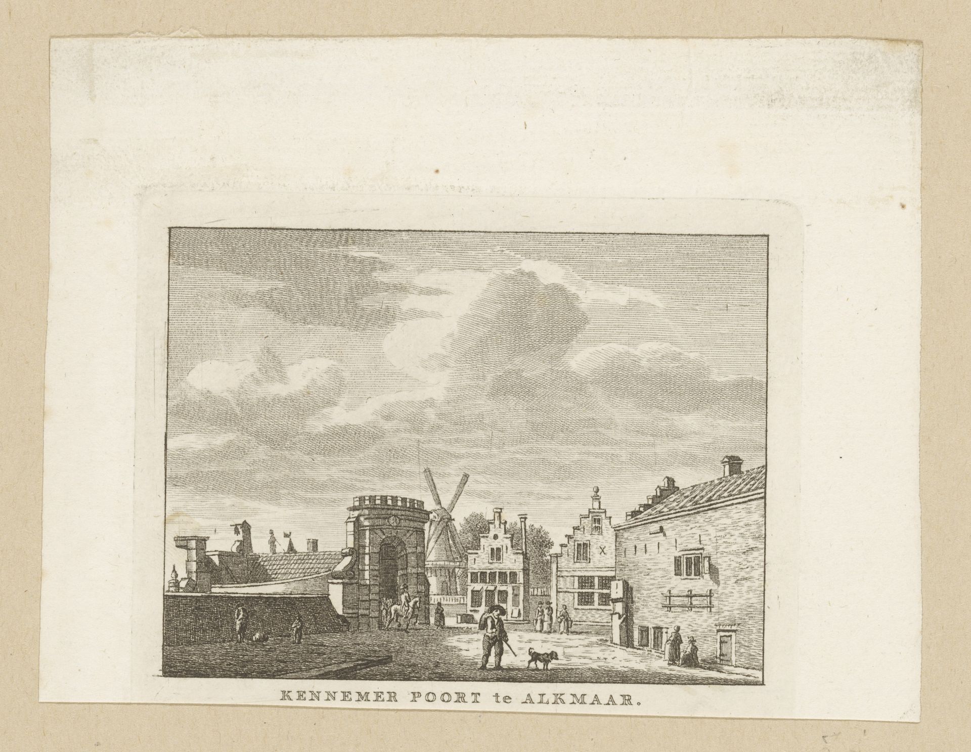 Gezicht op de Kennemerpoort te Alkmaar by Carel Frederik (I) Bendorp