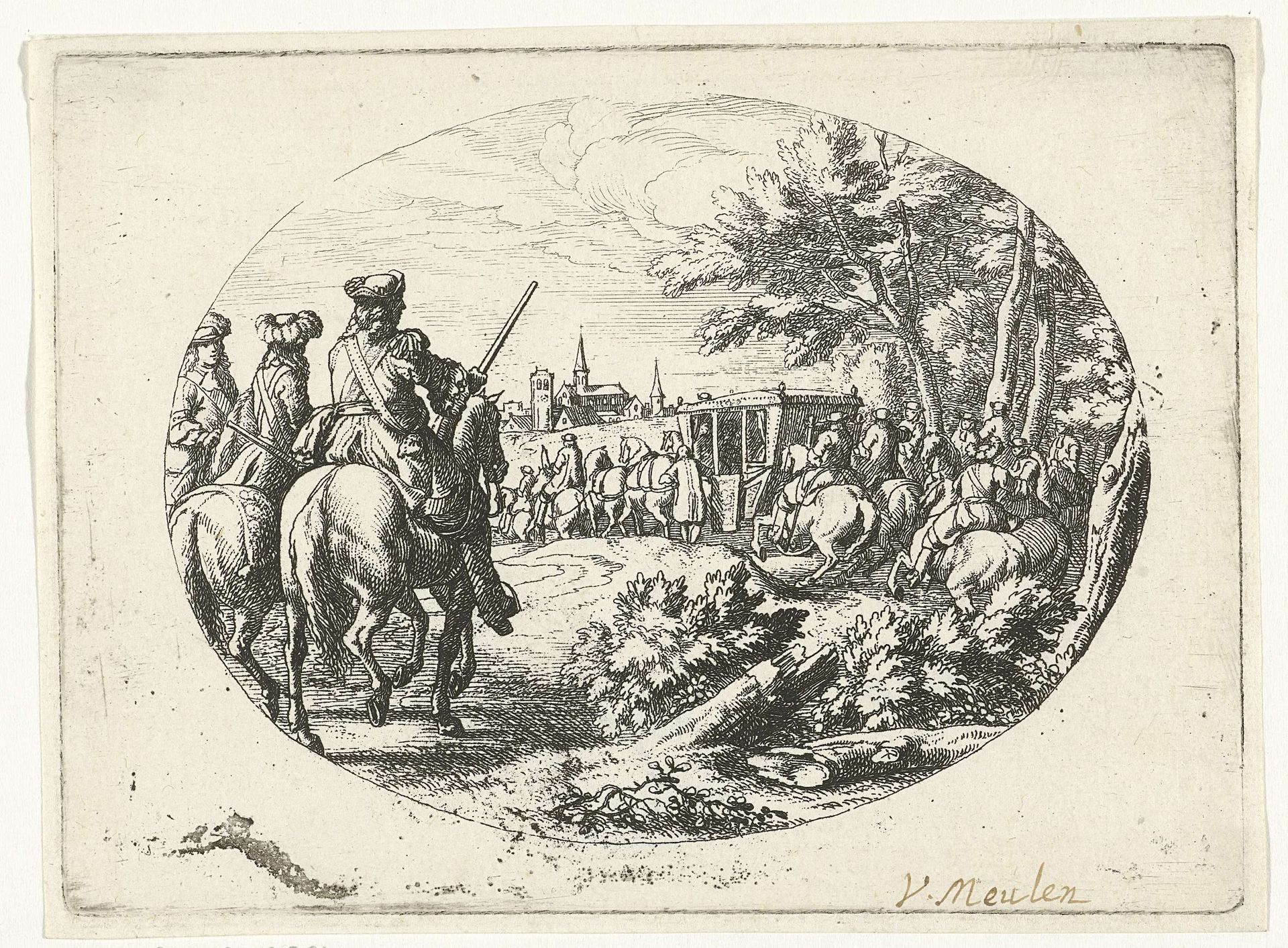 Belegering van een stad by Jan van Huchtenburg
