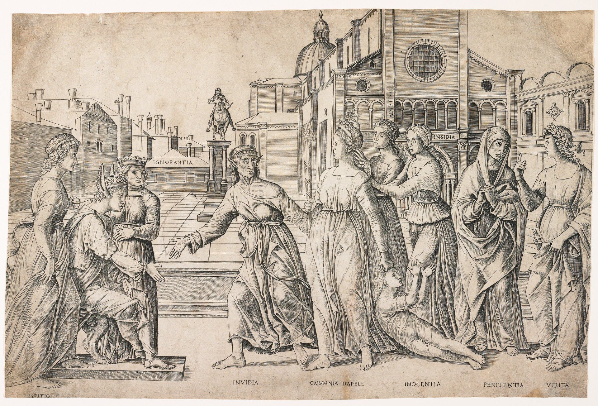Calumny of Apelles by Girolamo Mocetto