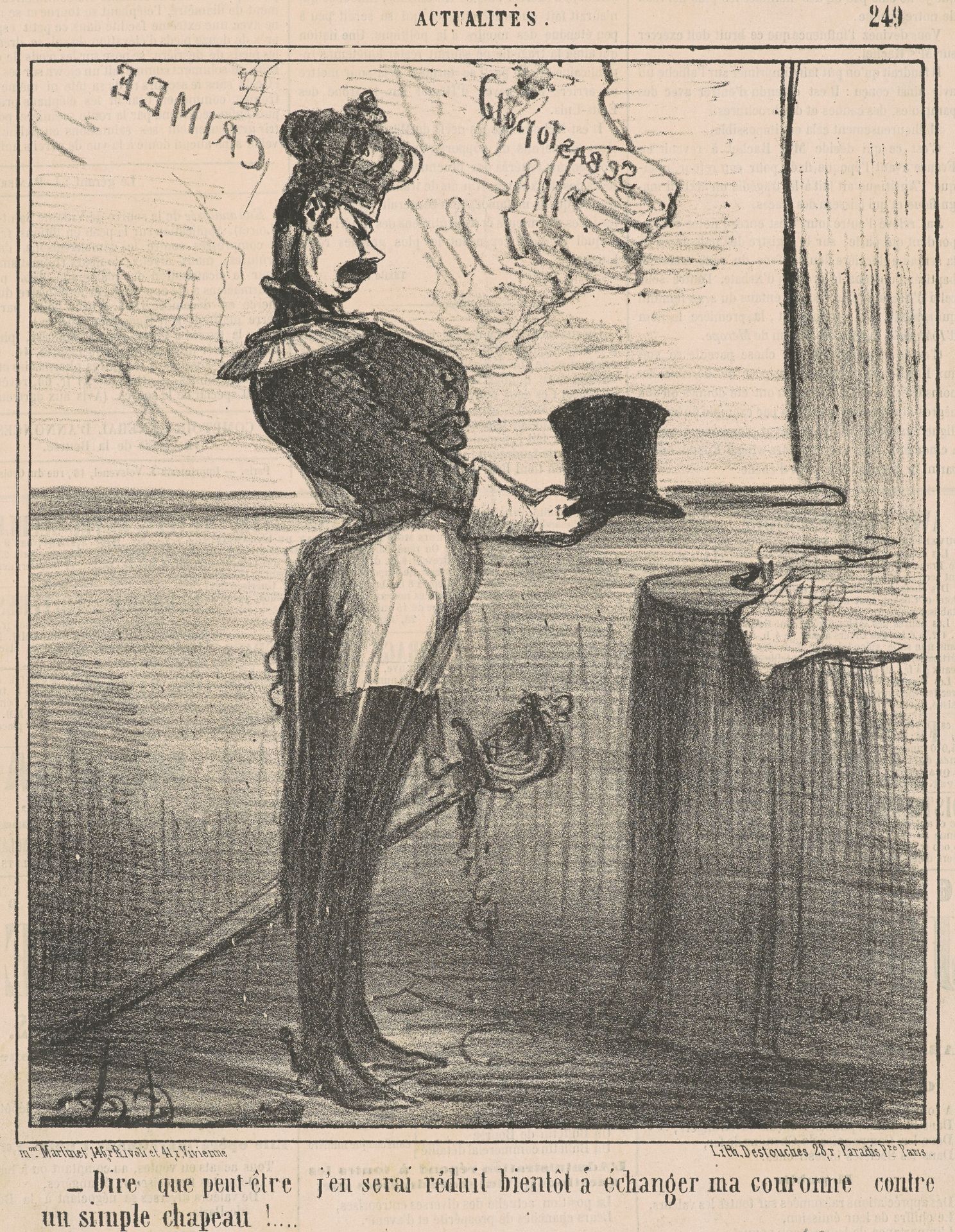 Dire que peut-être j'en serai réduit ... by Honoré Daumier