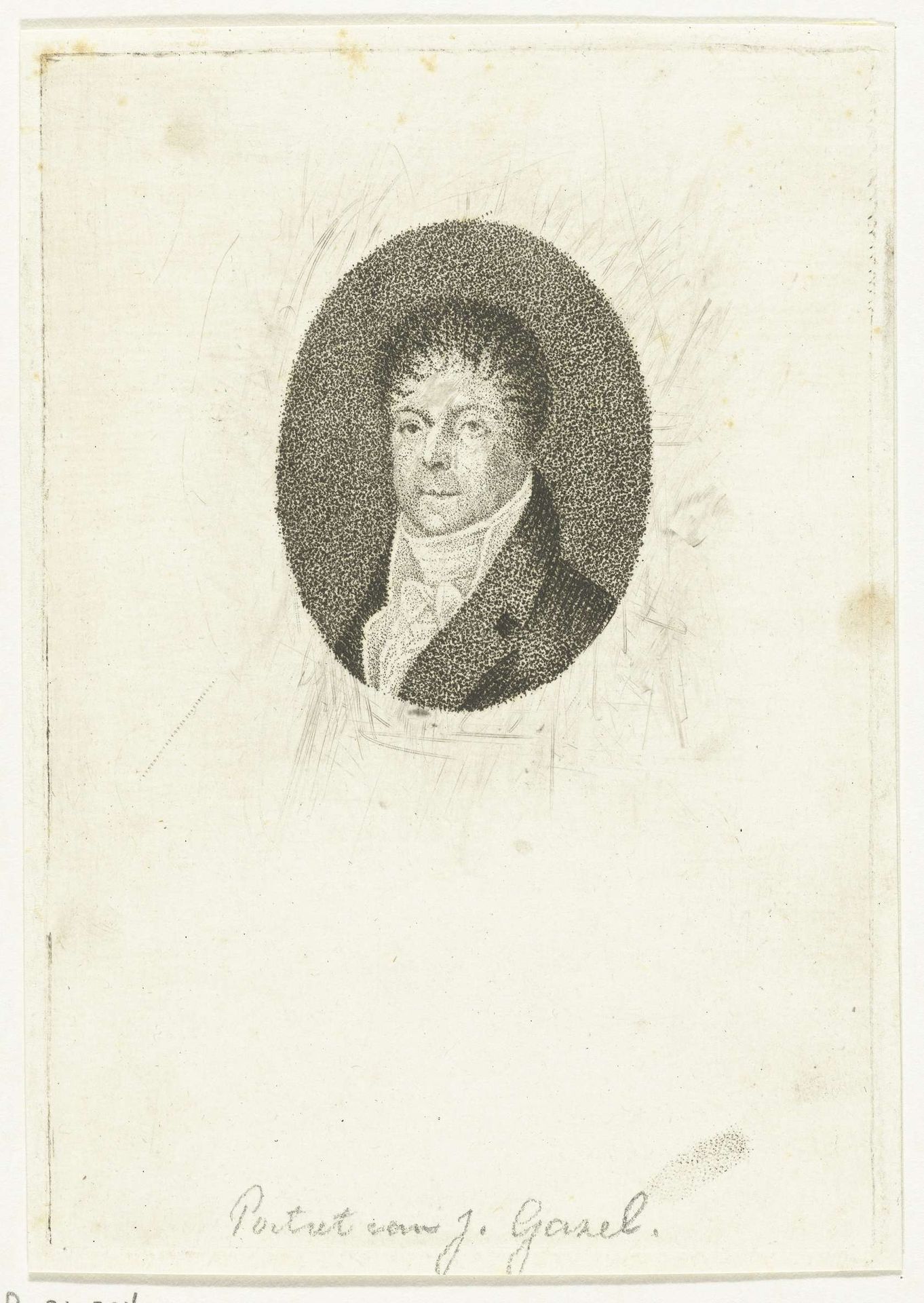 Portret van J. Gazel, in ovaal by Anthonie van den Bos