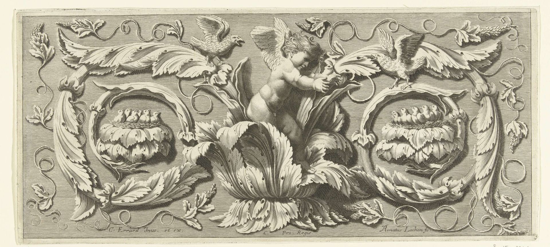 Fries met putto en vogels by René Lochon