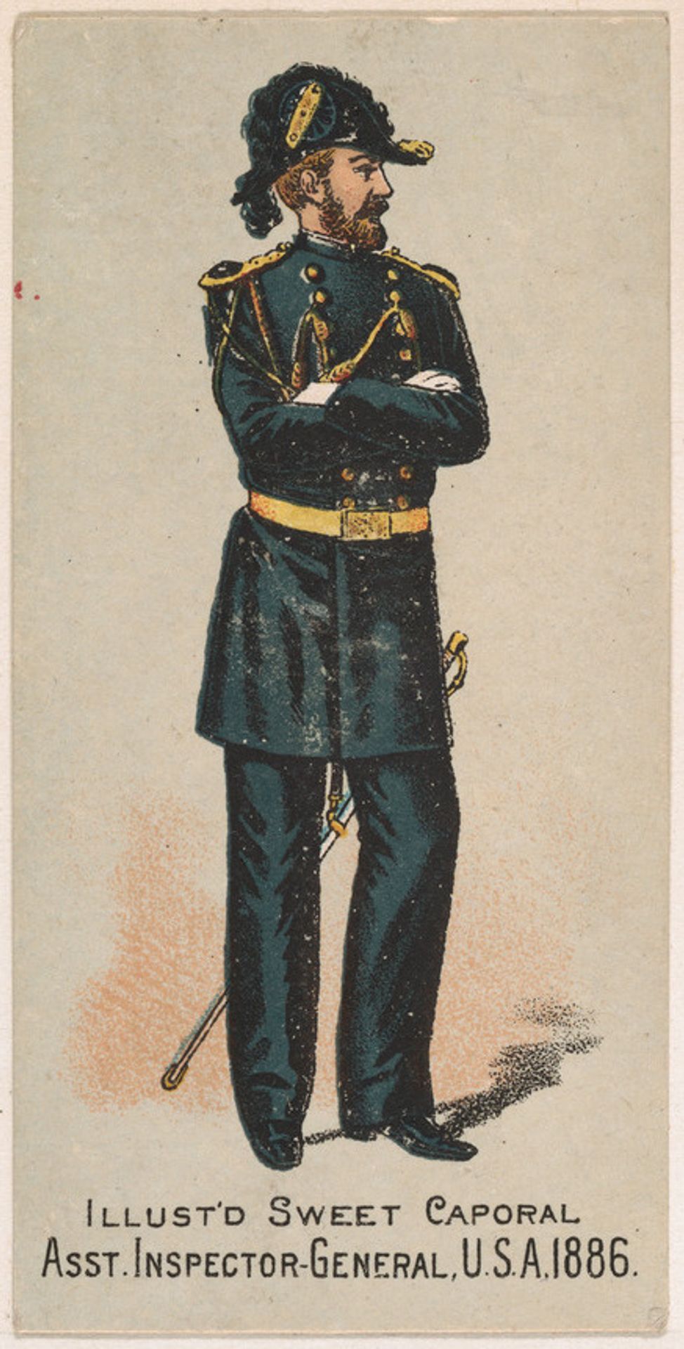Assistant Inspector-General, United States Army, 1886, from the Military Series (N224) issued by Kinney Tobacco Company to promote Sweet Caporal Cigarettes by Kinney Brothers Tobacco Company