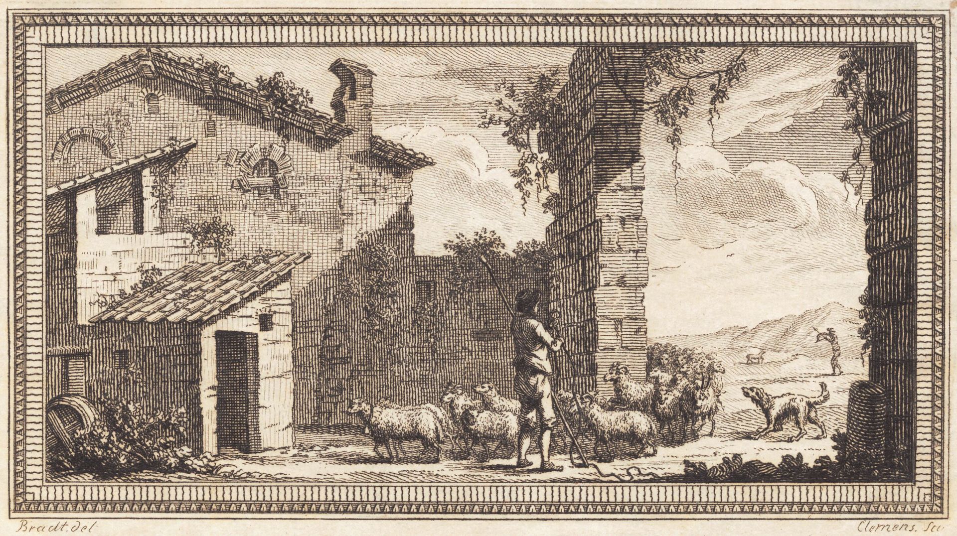 En hyrde med får og geder by J.F. Clemens