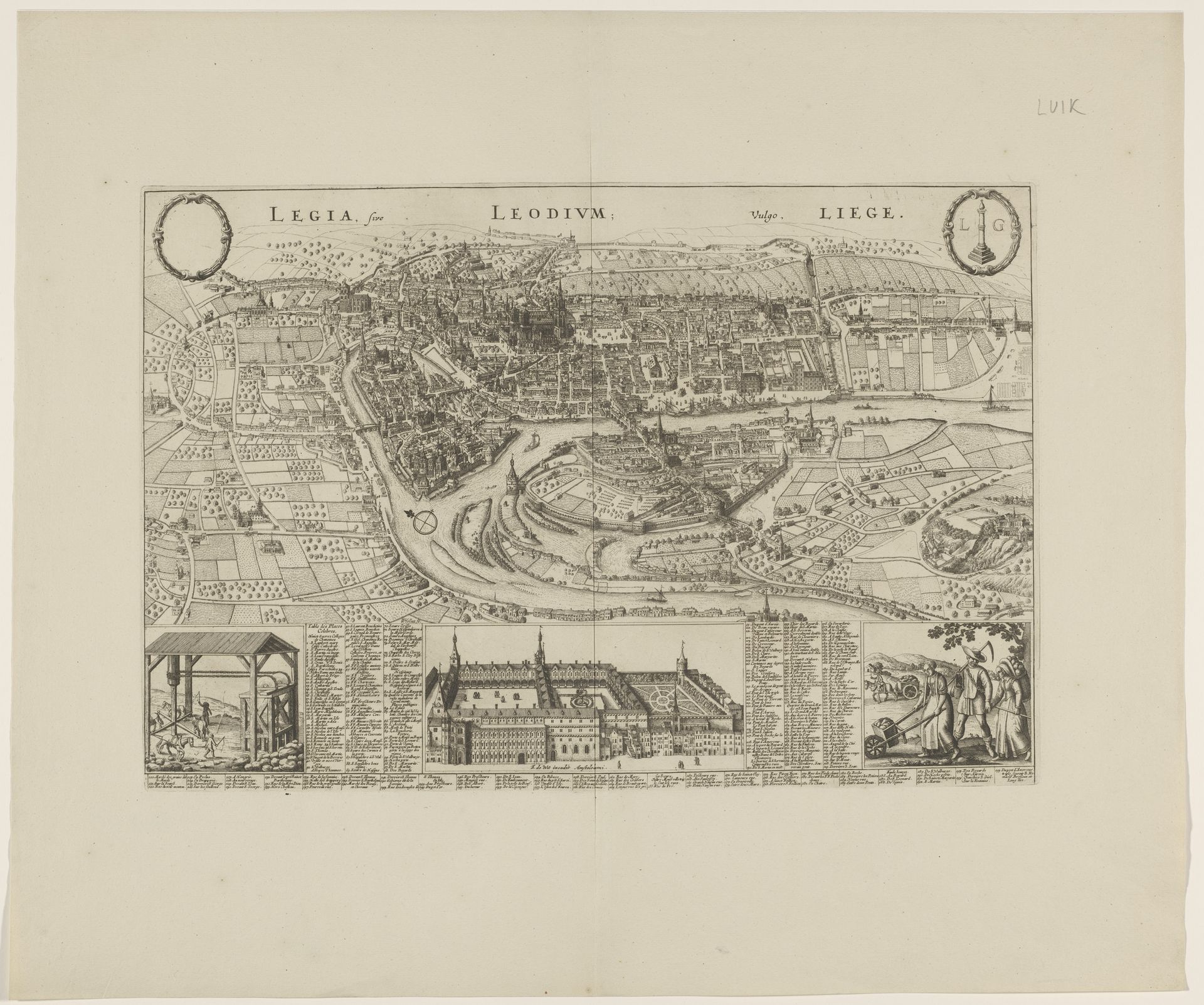 Plattegrond van Luik by Wenceslaus Hollar