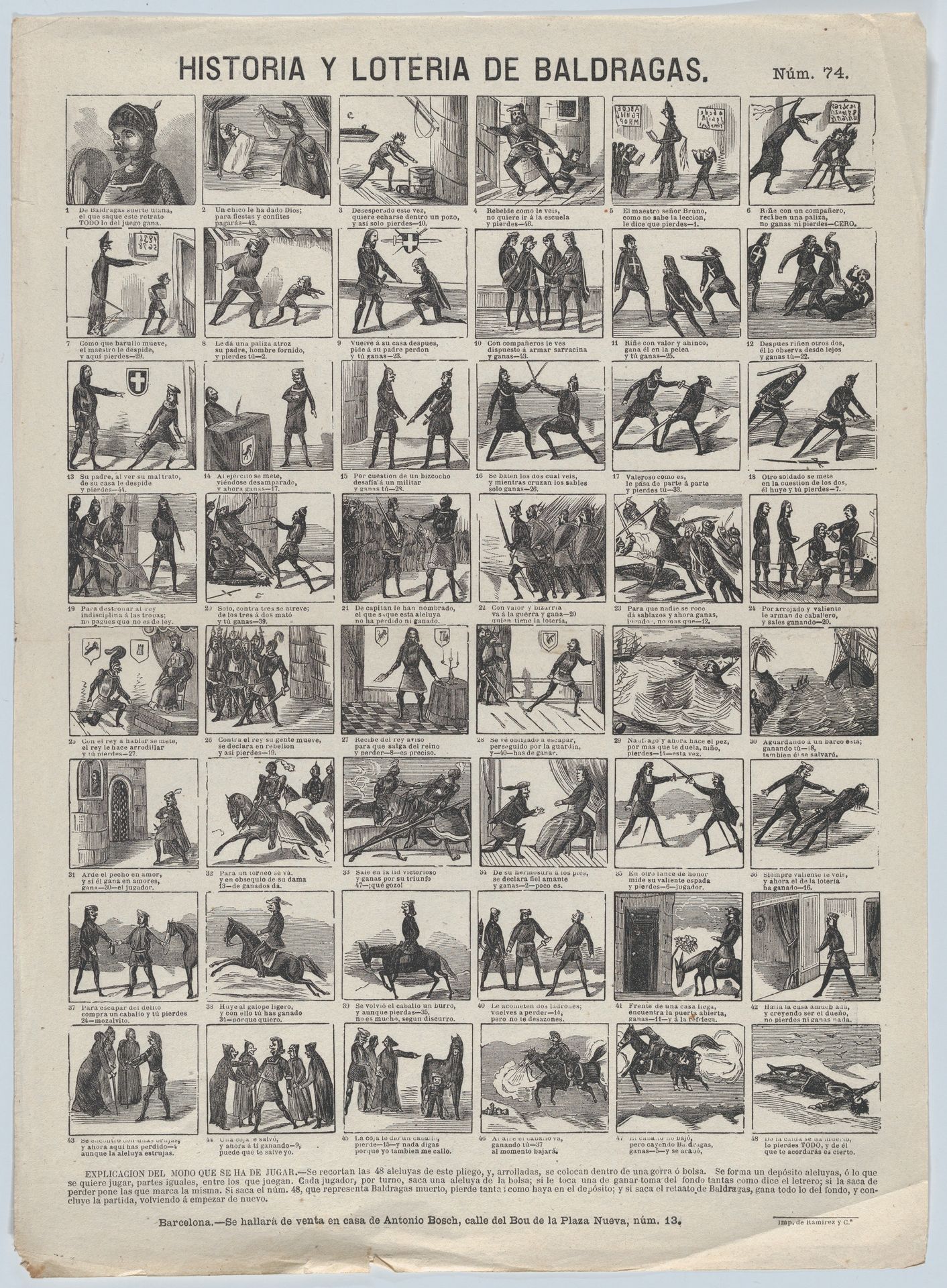 Game of the lottery of the man weak in character (Baldragas) by Antonio Bosch