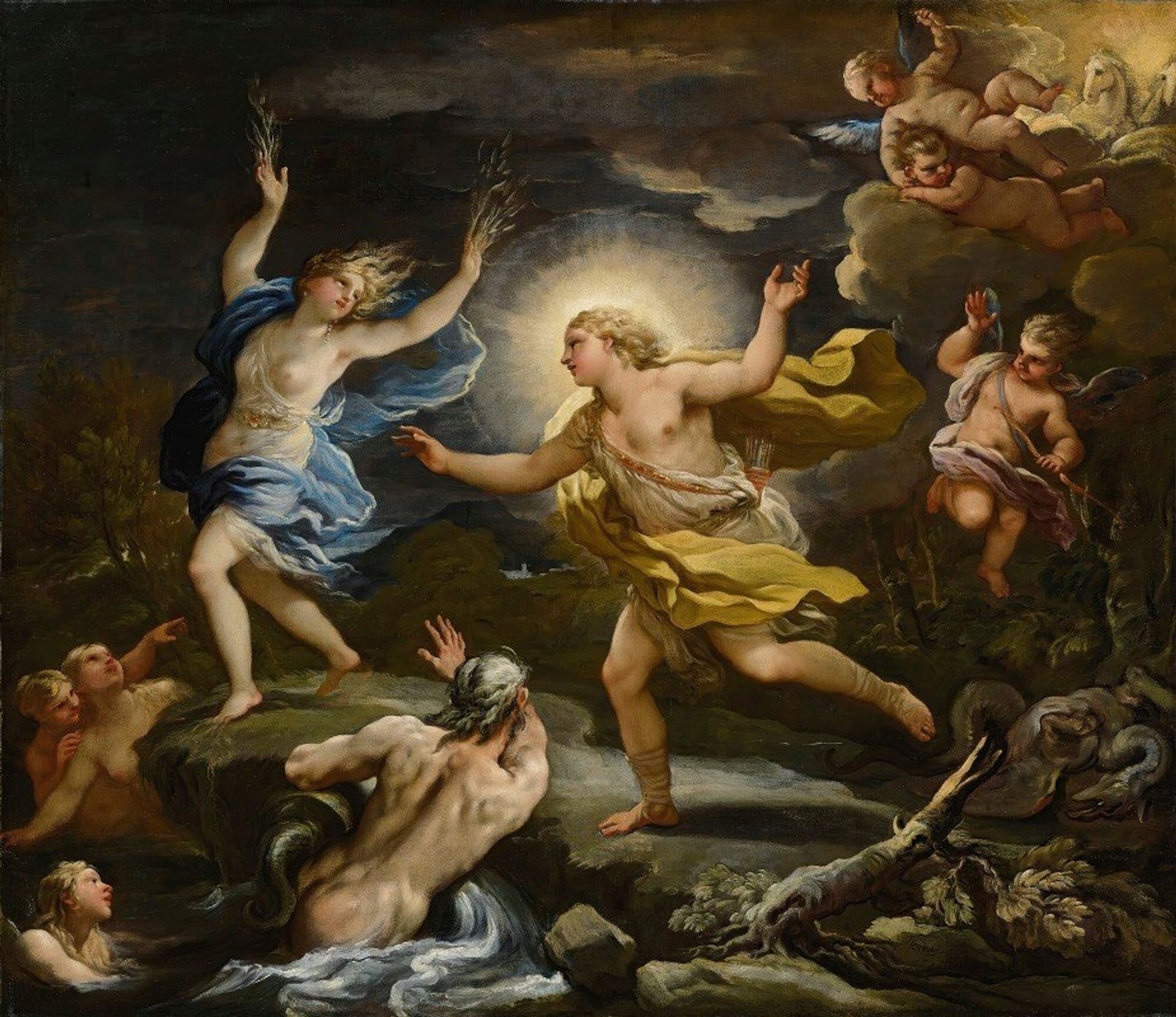 Apollo And Daphne by Luca Giordano