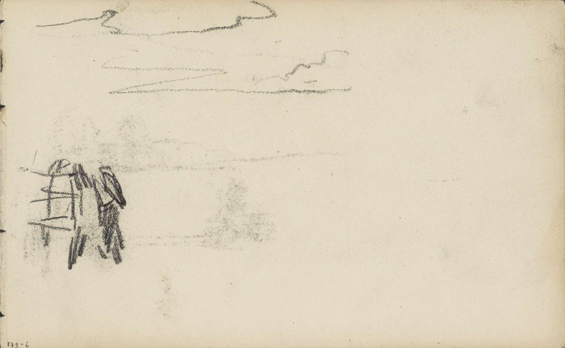 Figuurstudie en een wolkenlucht by George Hendrik Breitner